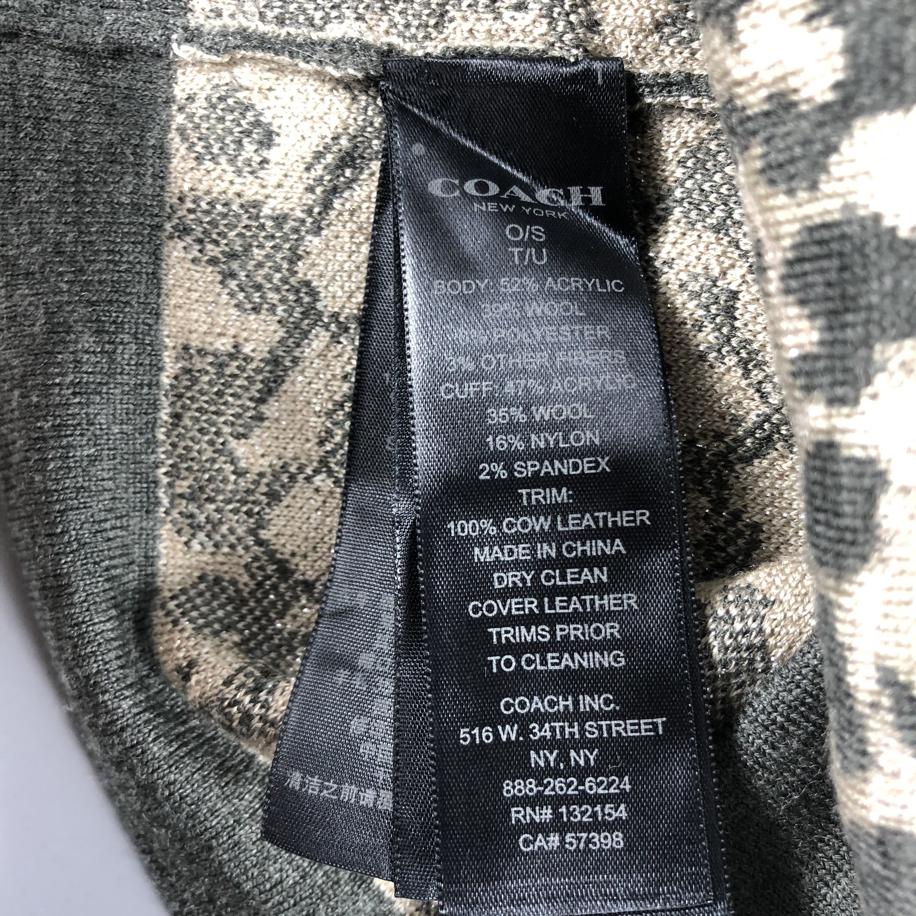 Coach Coach Leopard Design Cuffless Beanie Snow Hat Snow Cap -D817 Size ONE SIZE - 5 Thumbnail