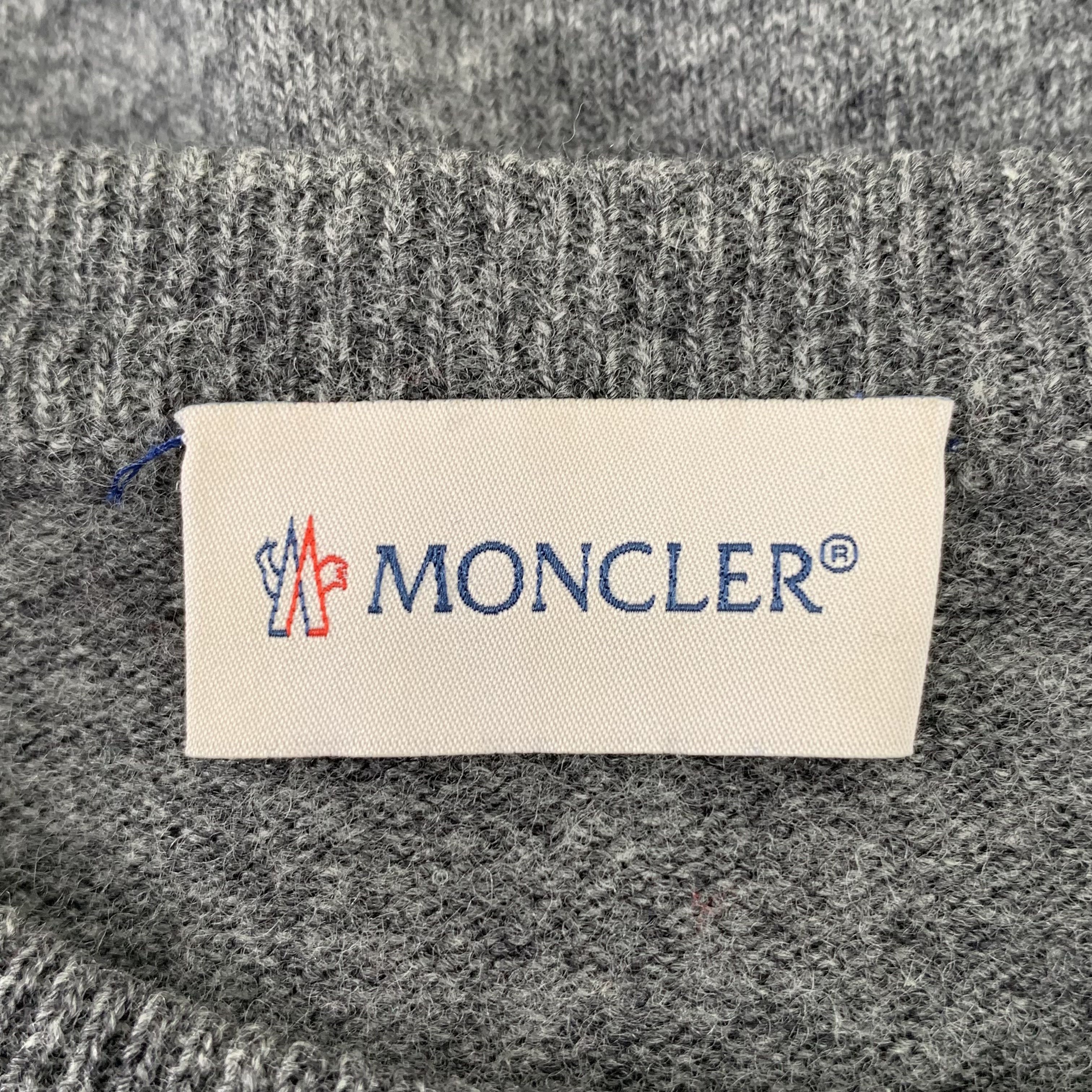 Moncler Moncler Wool Knit Patch Crewneck (Size L) Size L / US 10 / IT 46 - 2 Thumbnail