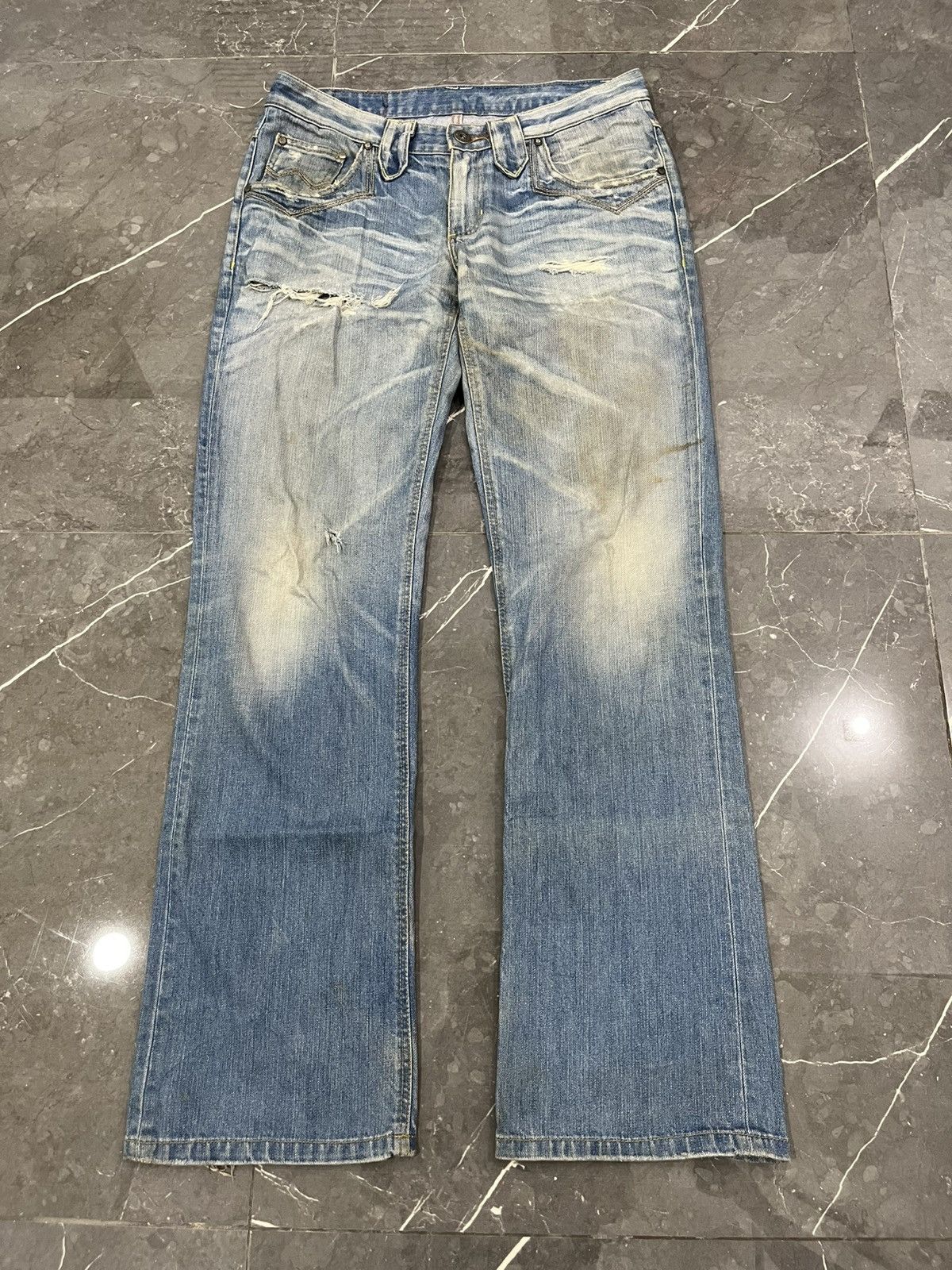 Tornado Mart Blue boy blue flared jeans ifsixwasnine lgb styled Size US 33 - 1 Thumbnail