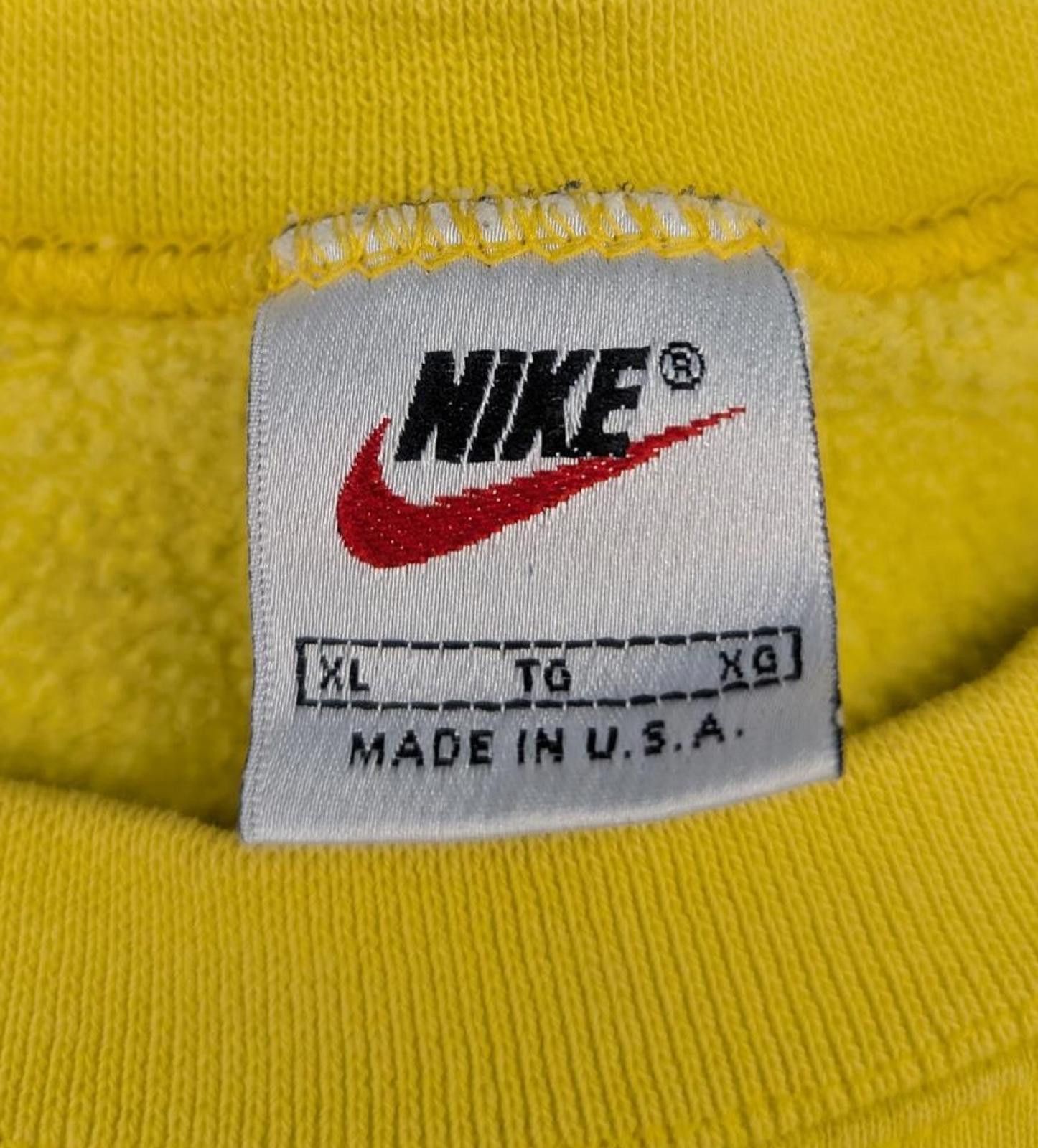 Nike Vintage 90s Nike Yellow Tonal Made in USA crewneck sweater Size US XL / EU 56 / 4 - 2 Thumbnail