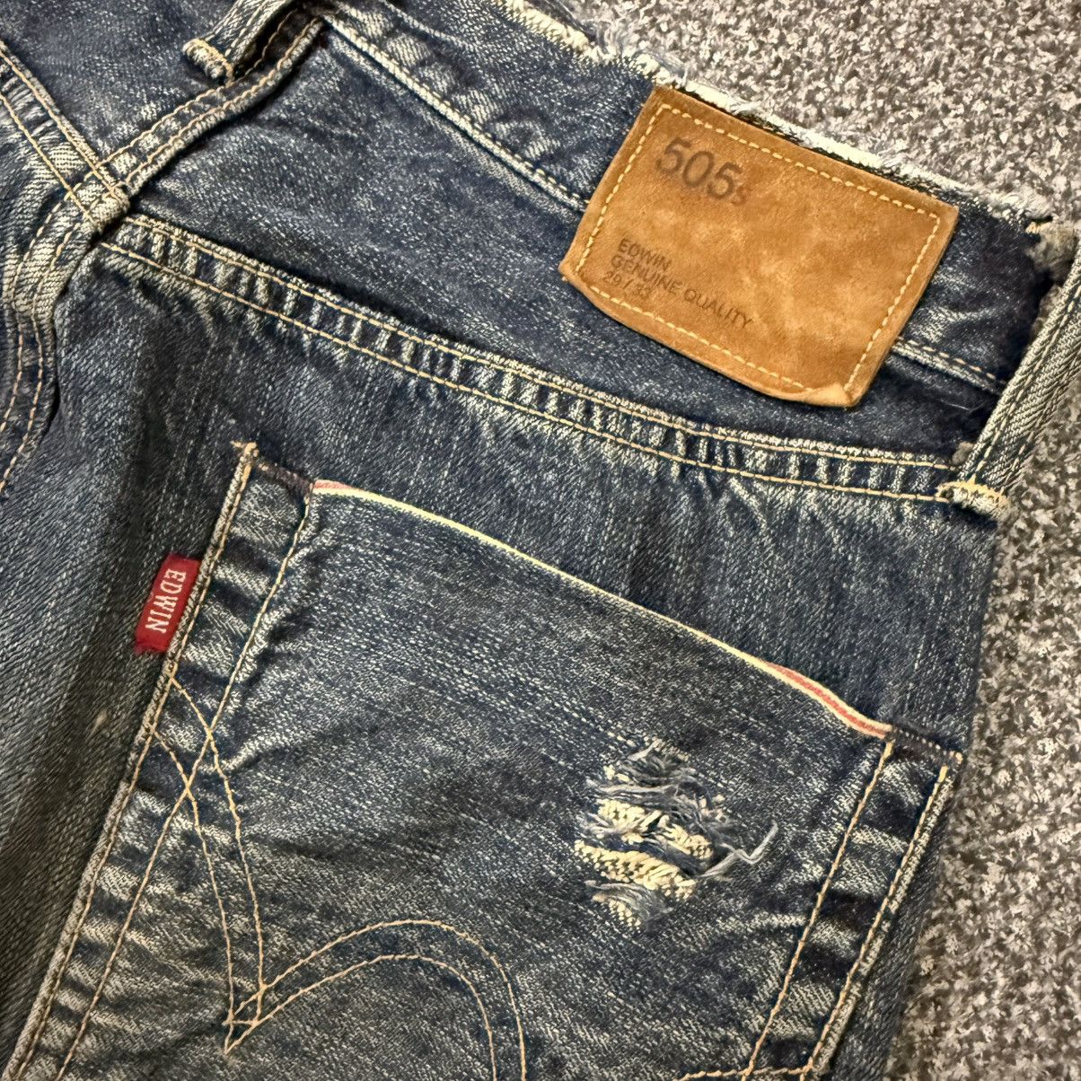 If Six Was Nine Vtg Archival Selvedge Edwin 505s Thrashed Distressed Mud Size US 29 - 11 Thumbnail