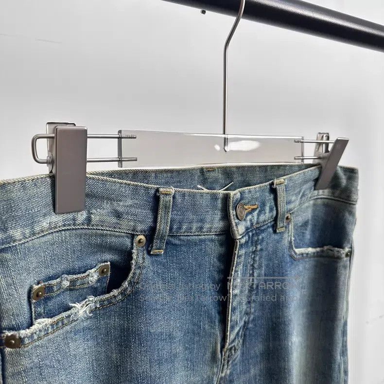 Saint Laurent Paris Saint Laurent Paris Blue Big Destroyed Denim Jeans Size US 29 - 2 Thumbnail