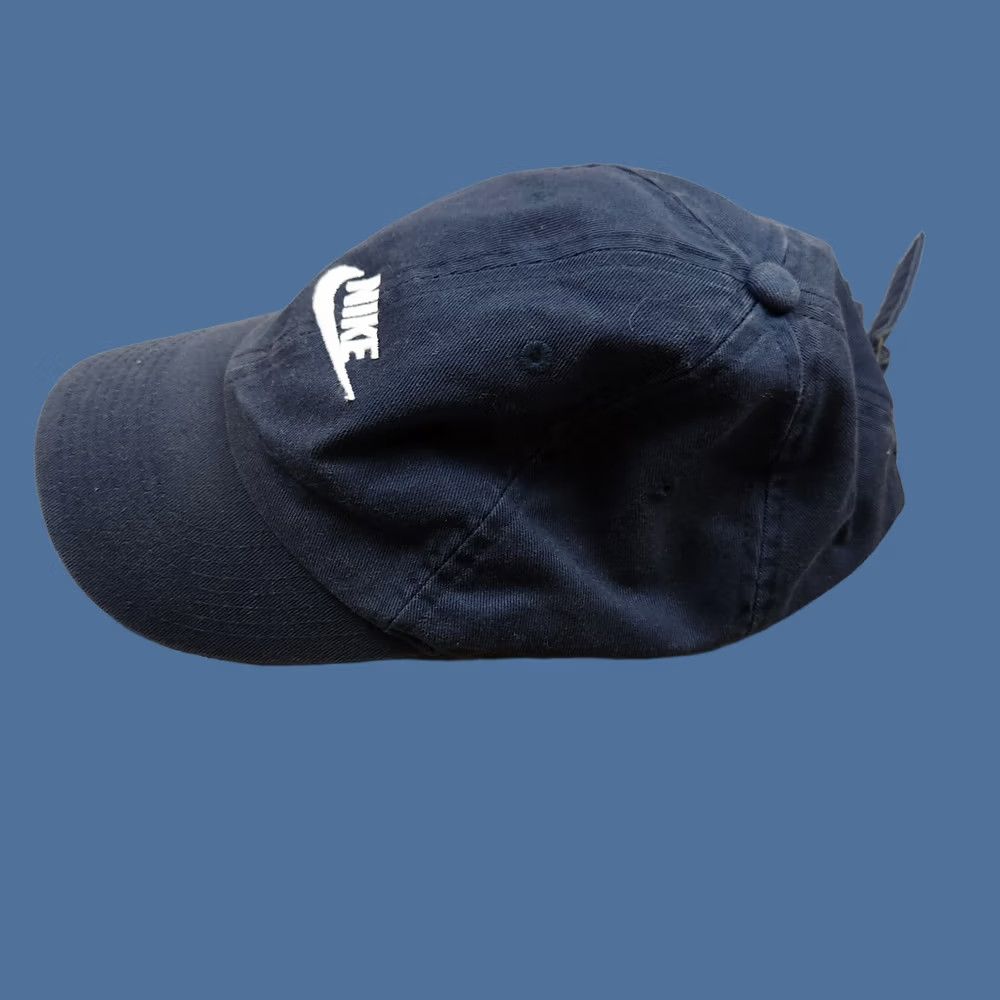 Nike Nike Hat Cap Strap Back Blue White Swoosh Logo Cotton Athletic Mens Adjustable One Size Cap Size ONE SIZE - 1 Thumbnail