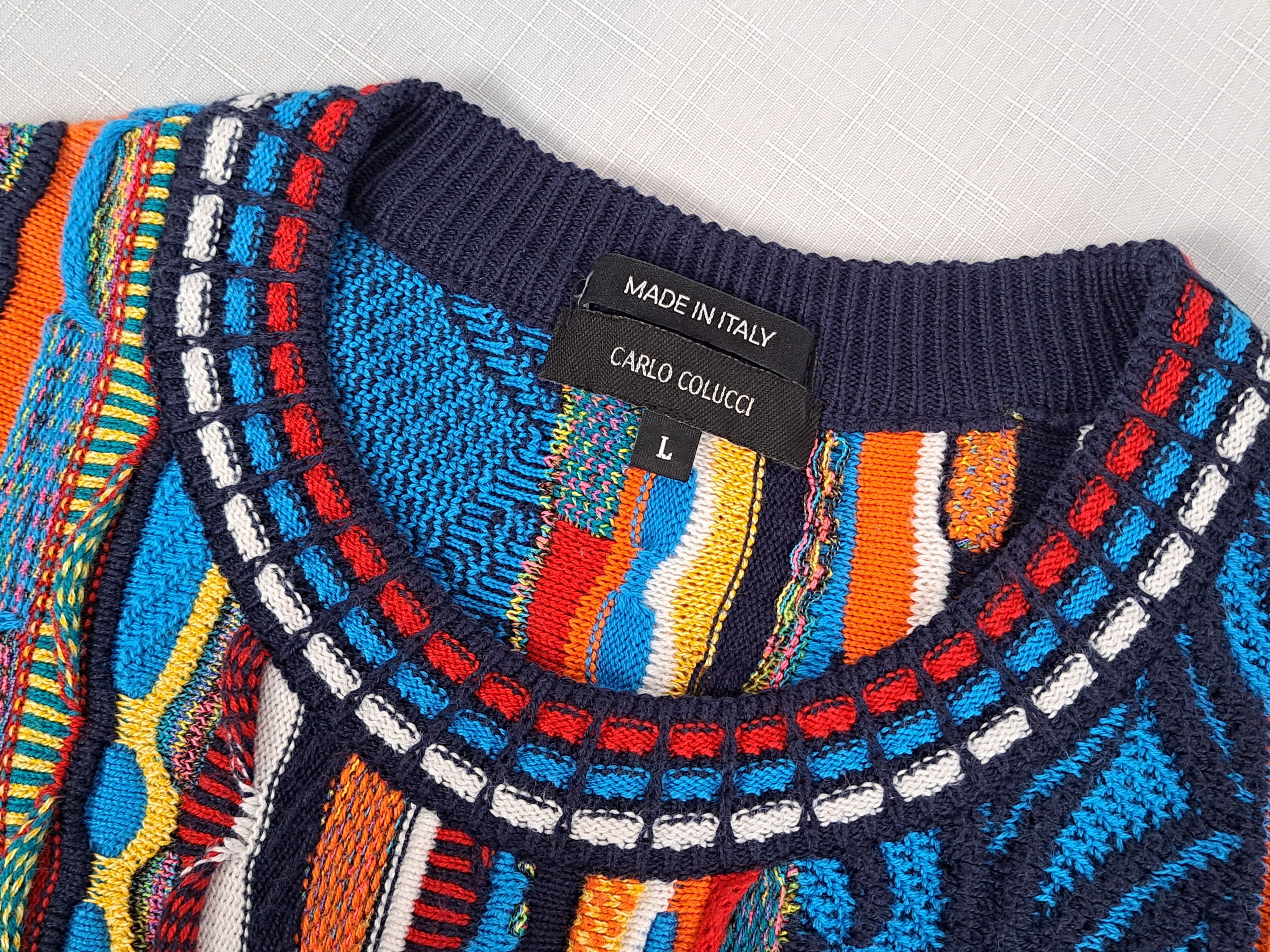 Carlo Colucci Carlo Colucci multicolor sweater Coogi style. Size L Size US L / EU 52-54 / 3 - 6 Thumbnail