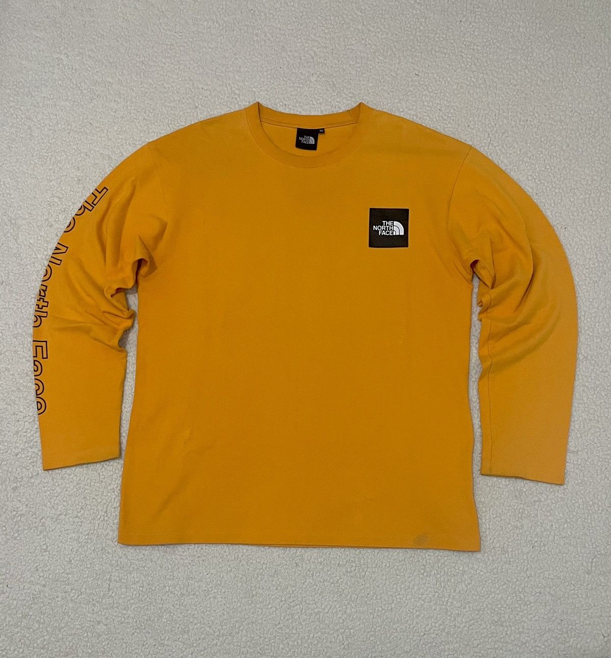 image of The North Face Long Sleeve Graphic Tee in Orange, Men's (Size XL)