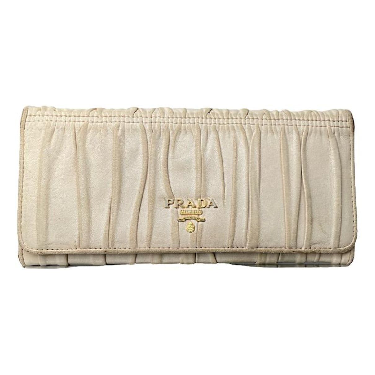 Prada Beige Leather Wallet Size ONE SIZE - 1 Thumbnail