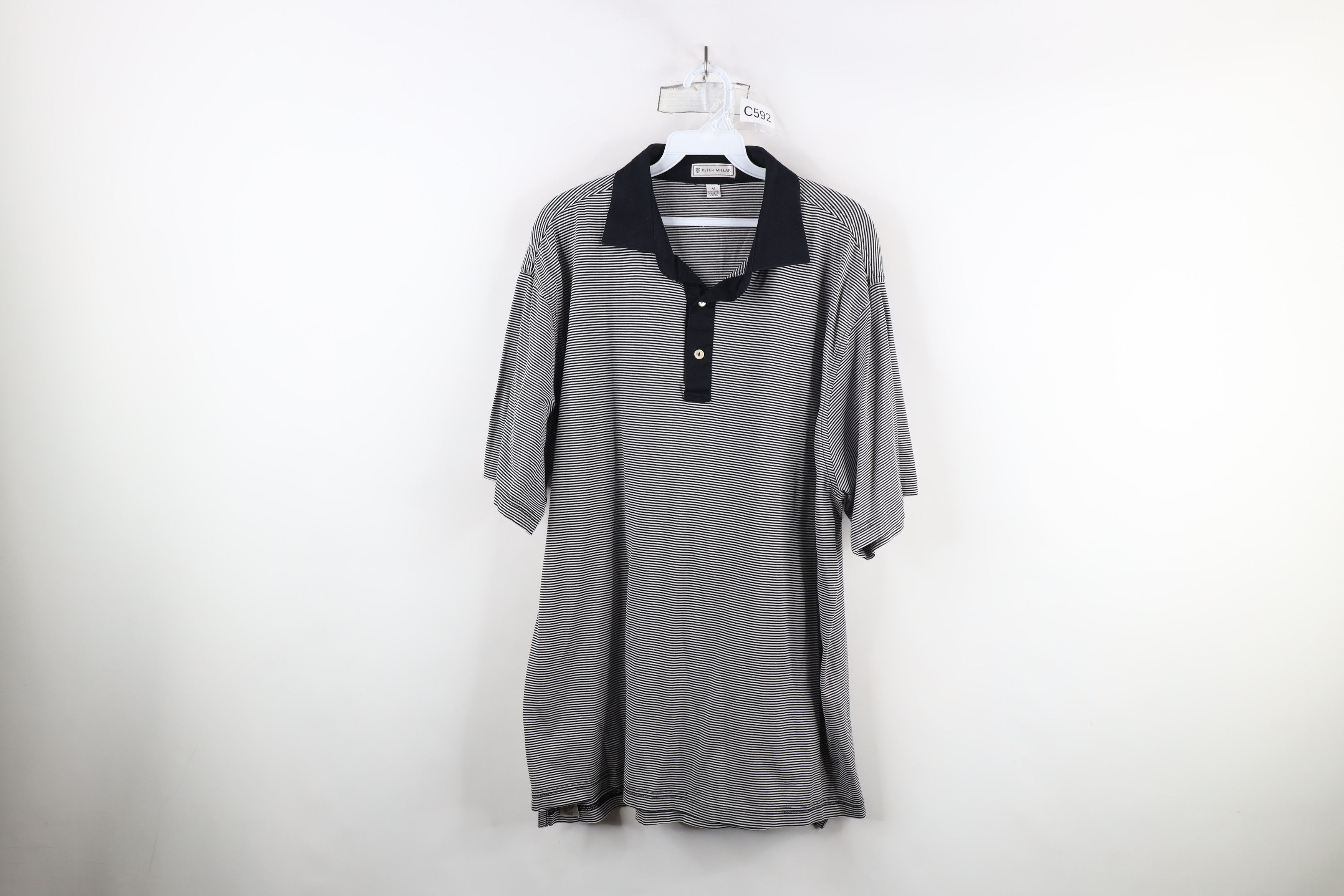 Peter Millar × Vintage Peter Millar Striped Cotton Knit Collared Golf Polo Shirt Size US M / EU 48-50 / 2 - 1 Thumbnail