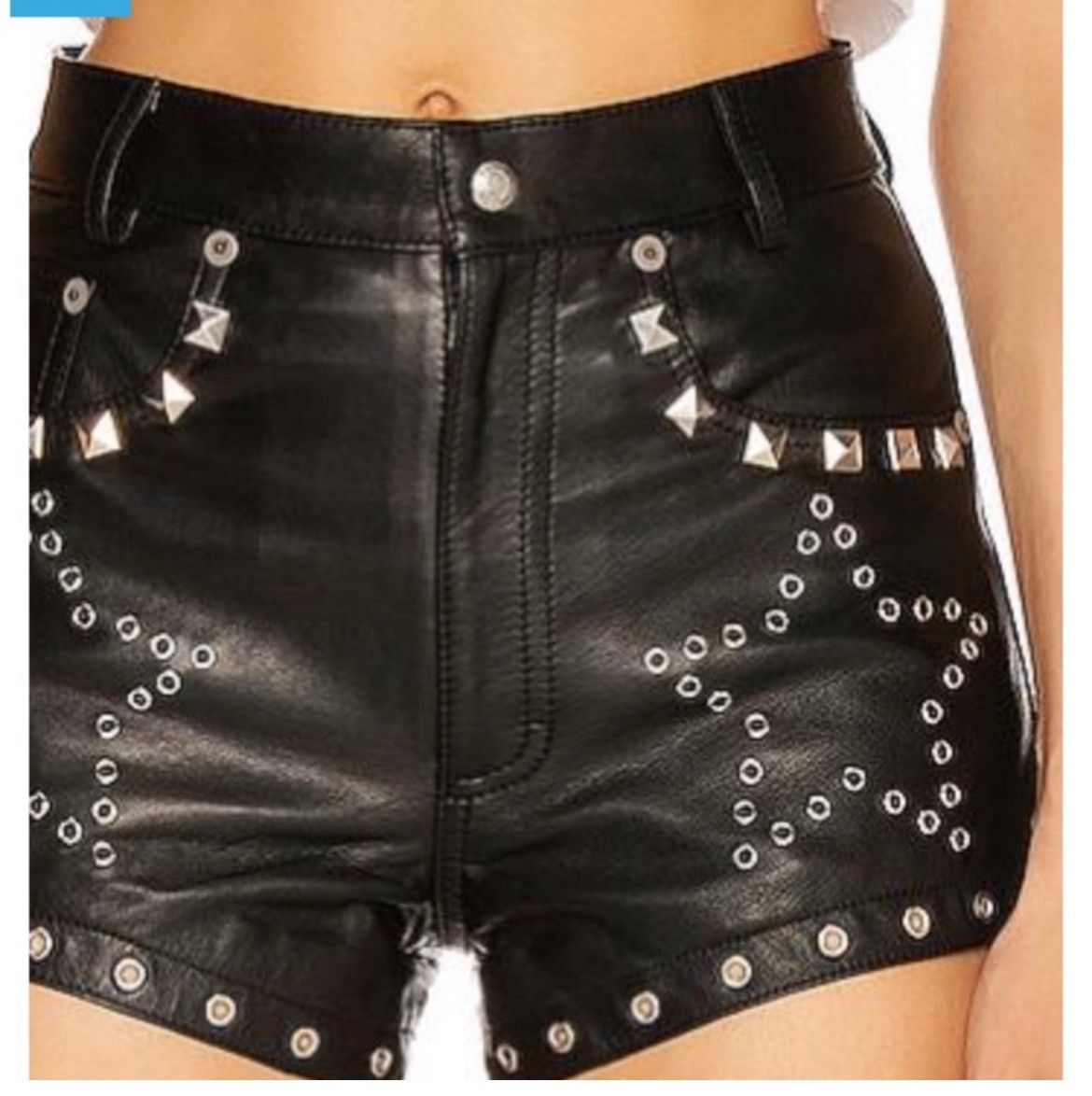 R13 Studded leather shorts. 24 Size 24" / US 00 / IT 34 - 2 Thumbnail