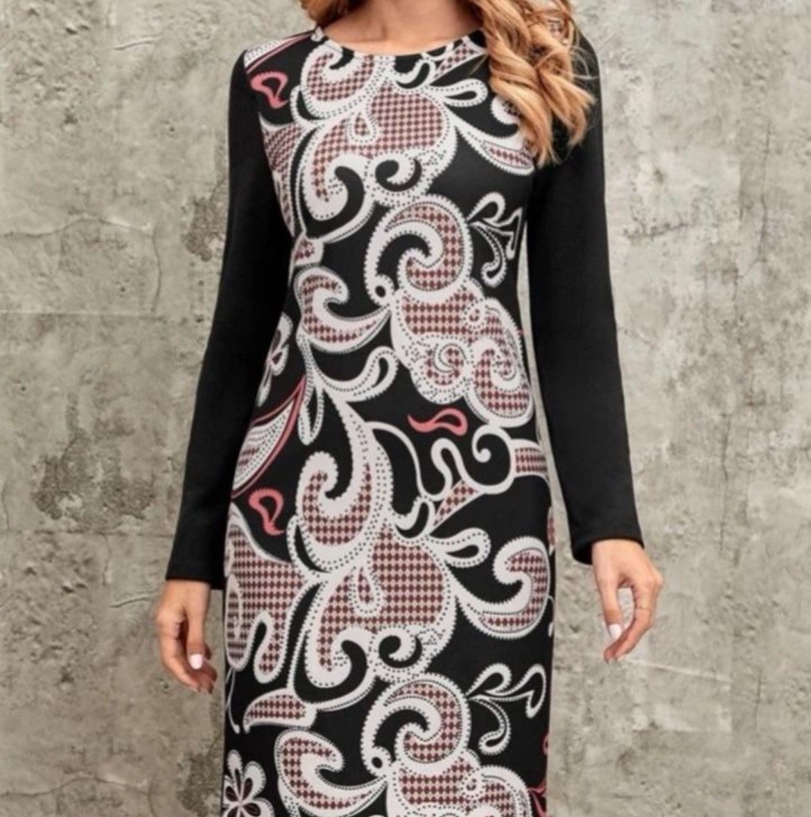 Designer × Other Nwt, Lavishly Paris Women’s Damask Print Fitted Dress Size S / US 4 / IT 40 - 7 Thumbnail