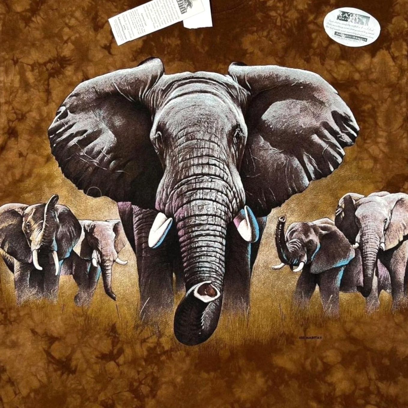Habitat Vintage Habitat Busch Gardens Elephant Nature Wildlife Tie Dye T-Shirt XL Men Brown Graphic 90s N/A Size US XL / EU 56 / 4 - 5 Thumbnail