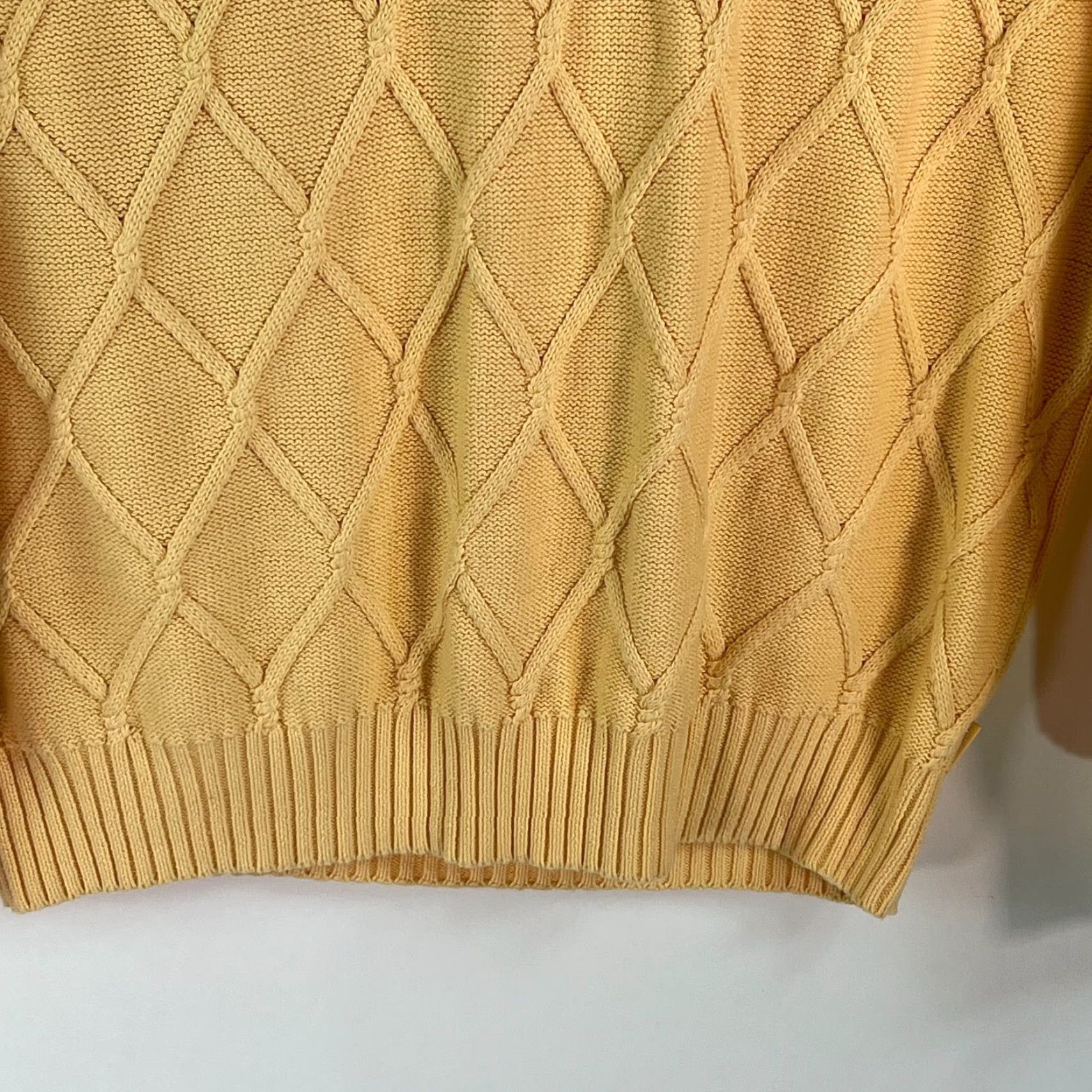 Izod IZOD Sweater Men's XL Crew Neck Long Sleeves Pullover Cable Knit Yellow Size US XL / EU 56 / 4 - 4 Thumbnail