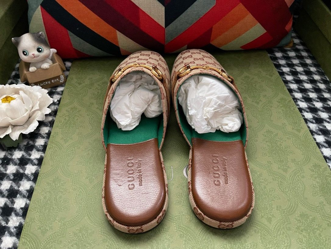 Gucci Brown Pericle GG Horsebit Slip-on Shoes Size US 9 / EU 42 - 6 Thumbnail