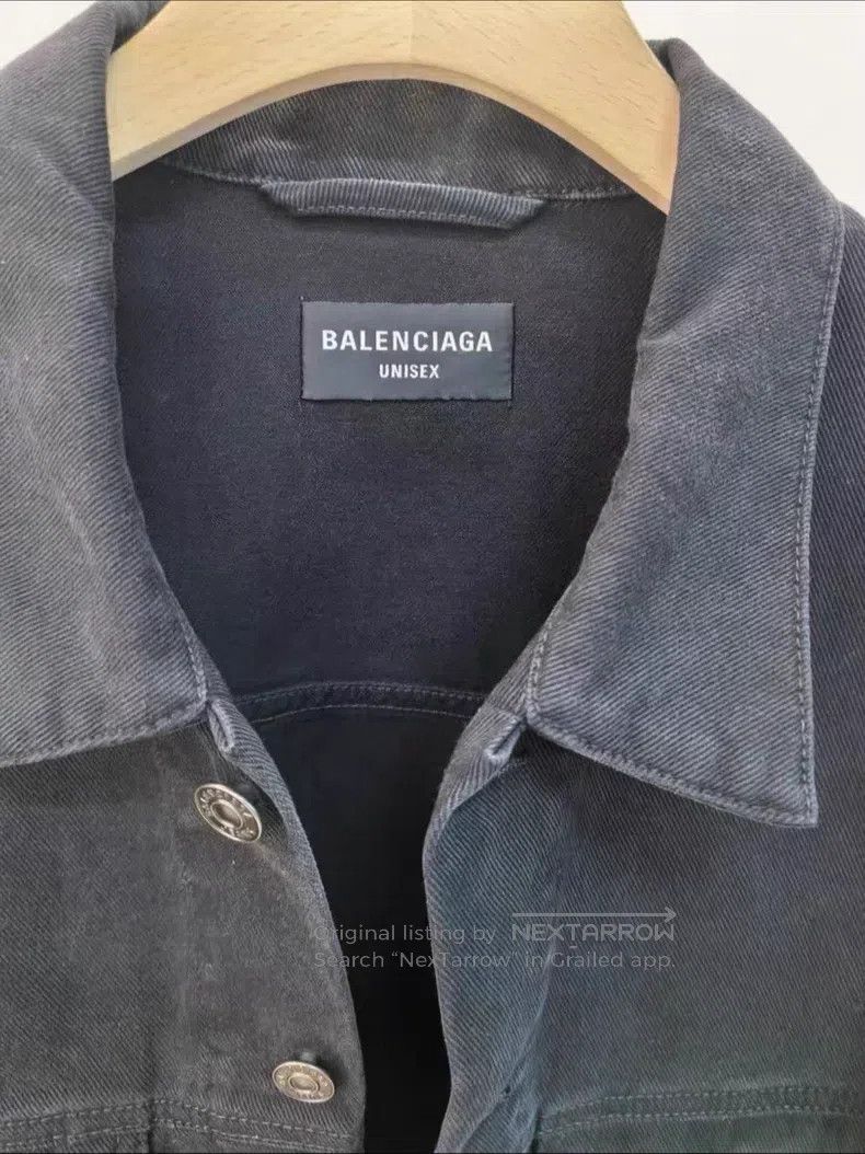 Balenciaga Balenciaga Black back tape denim jacket Size US M / EU 48-50 / 2 - 3 Thumbnail