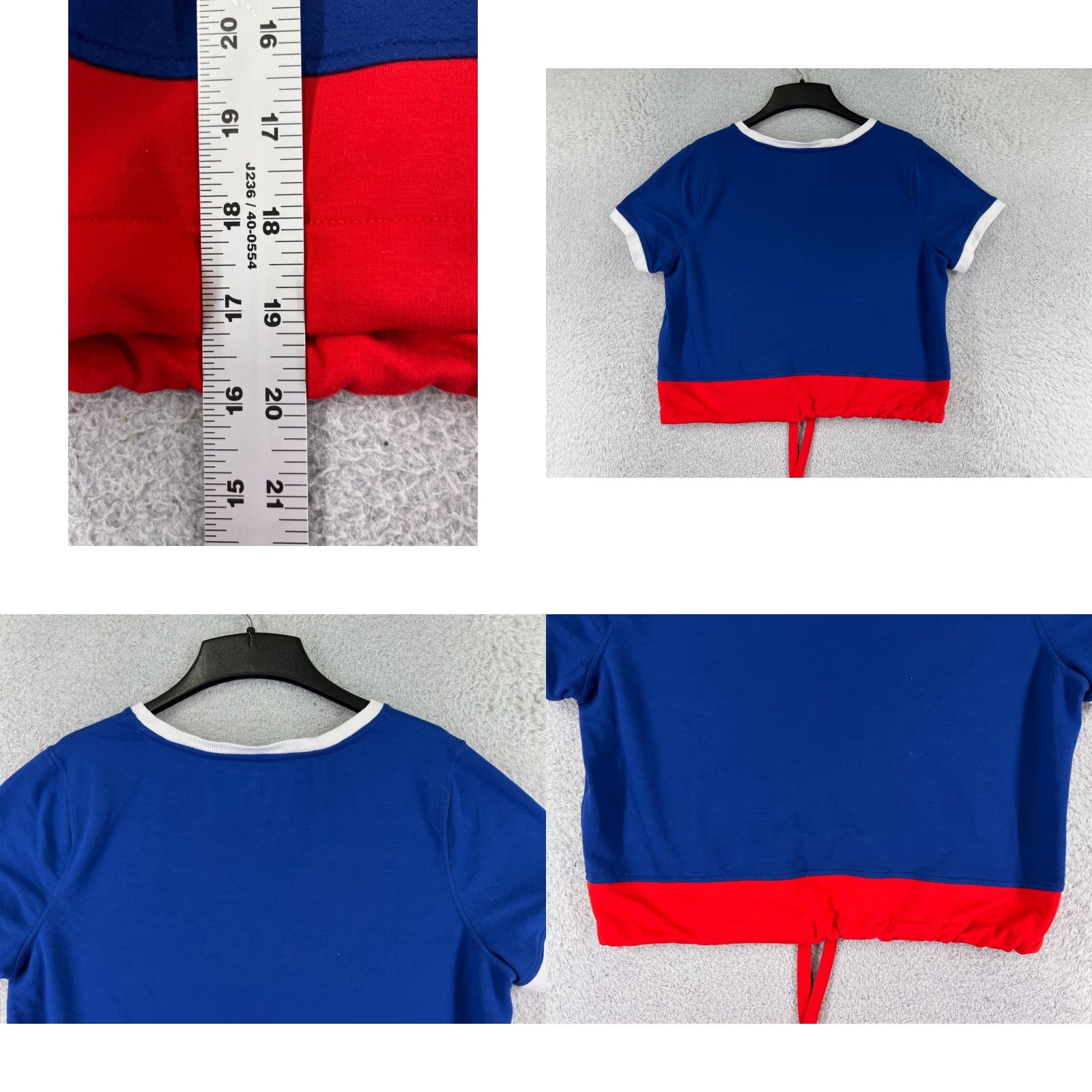 Tommy Hilfiger Tommy Hilfiger Sport Shirt Womens Large Blue V-Neck Crop Shirt Size L / US 10 / IT 46 - 9 Thumbnail