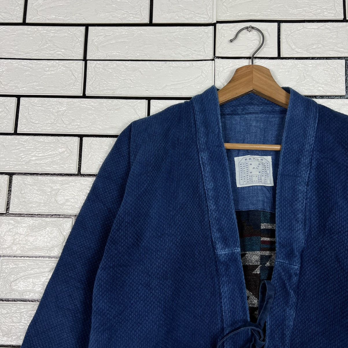 Vintage Indigo Blue Thick Weave Kimono Native Design Lined 4153-C190 Size US S / EU 44-46 / 1 - 3 Thumbnail