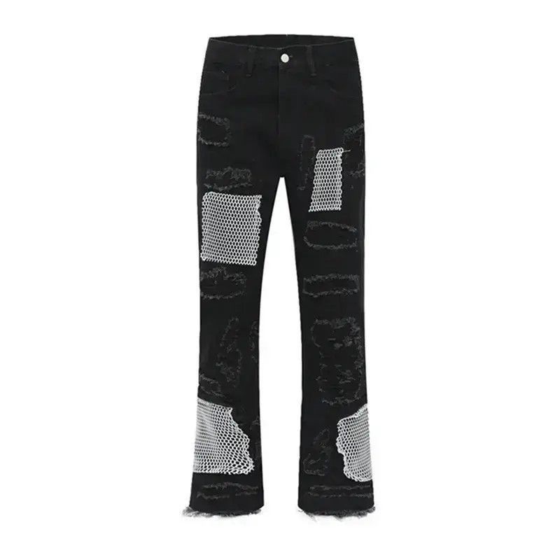 Japanese Brand Ripped Straight Frayed Loose Harajuku Style With Scuffs Size US 32 / EU 48 - 3 Thumbnail
