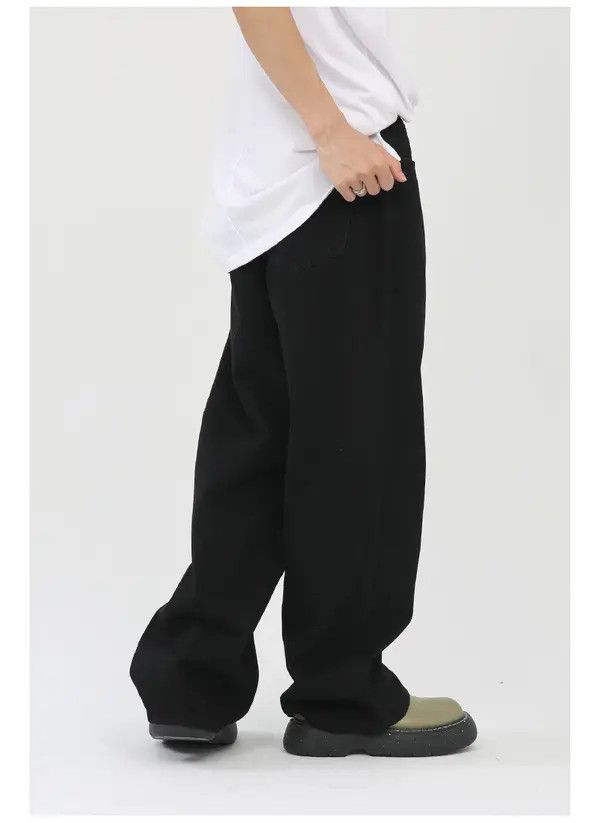 Designer Minami x Risa Black solid loose wide-leg straight trousers Size US 34 / EU 50 - 5 Thumbnail