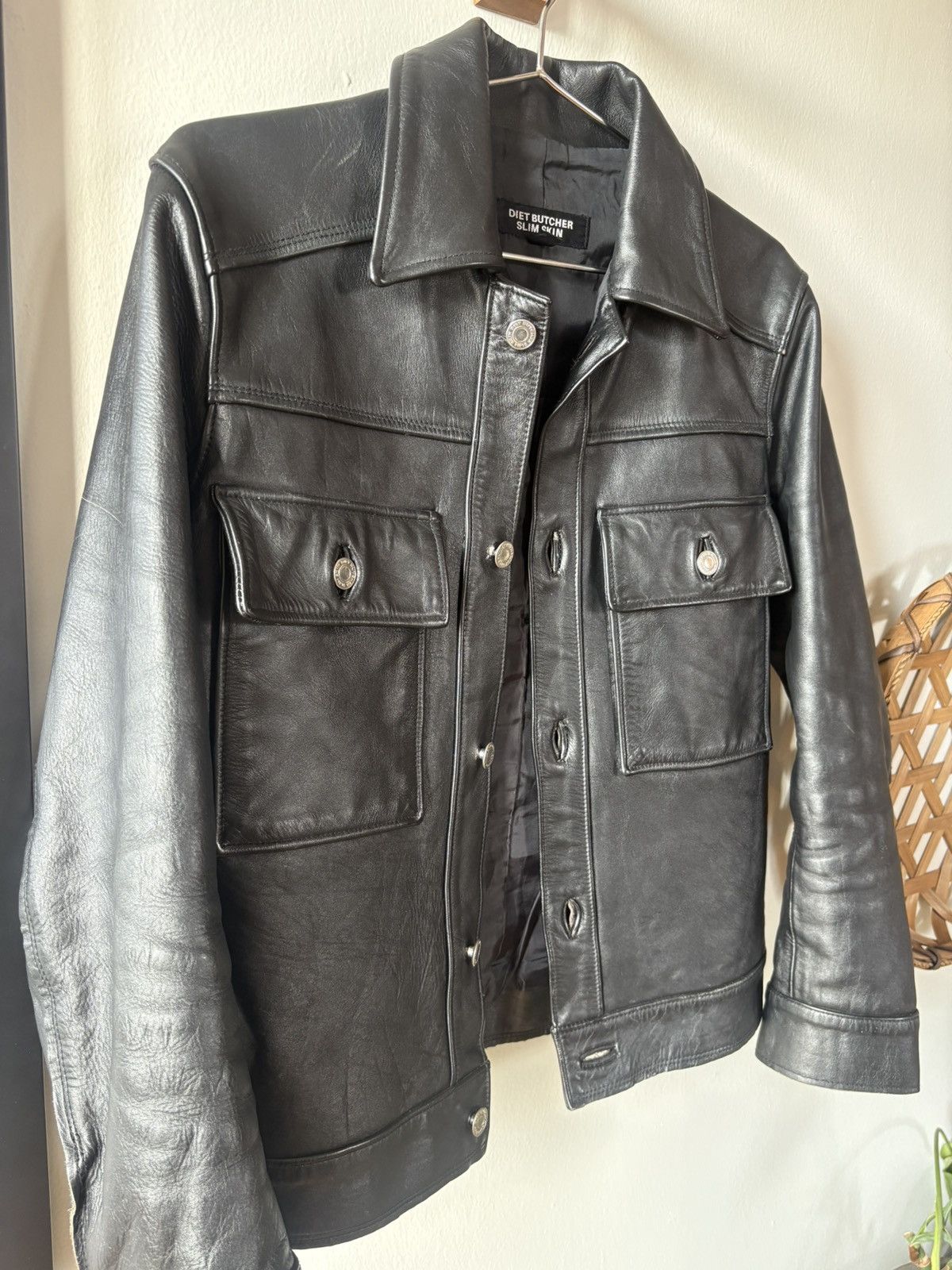 Diet Butcher Slim Skin DBSS Black Leather Trucker (Pre-08) Size 2 Size US S / EU 44-46 / 1 - 2 Thumbnail