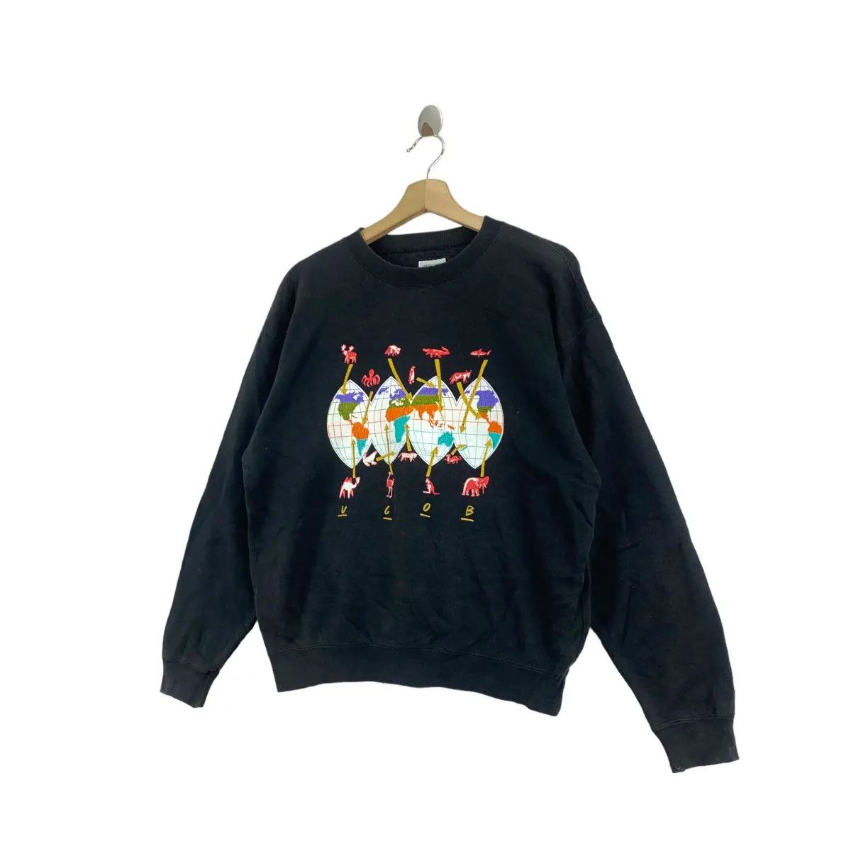 United Colors Of Benetton Vtg UNITED COLORS BENETTON Continent Safari Sweatshirt Love Size XL / US 12-14 / IT 48-50 - 4 Thumbnail