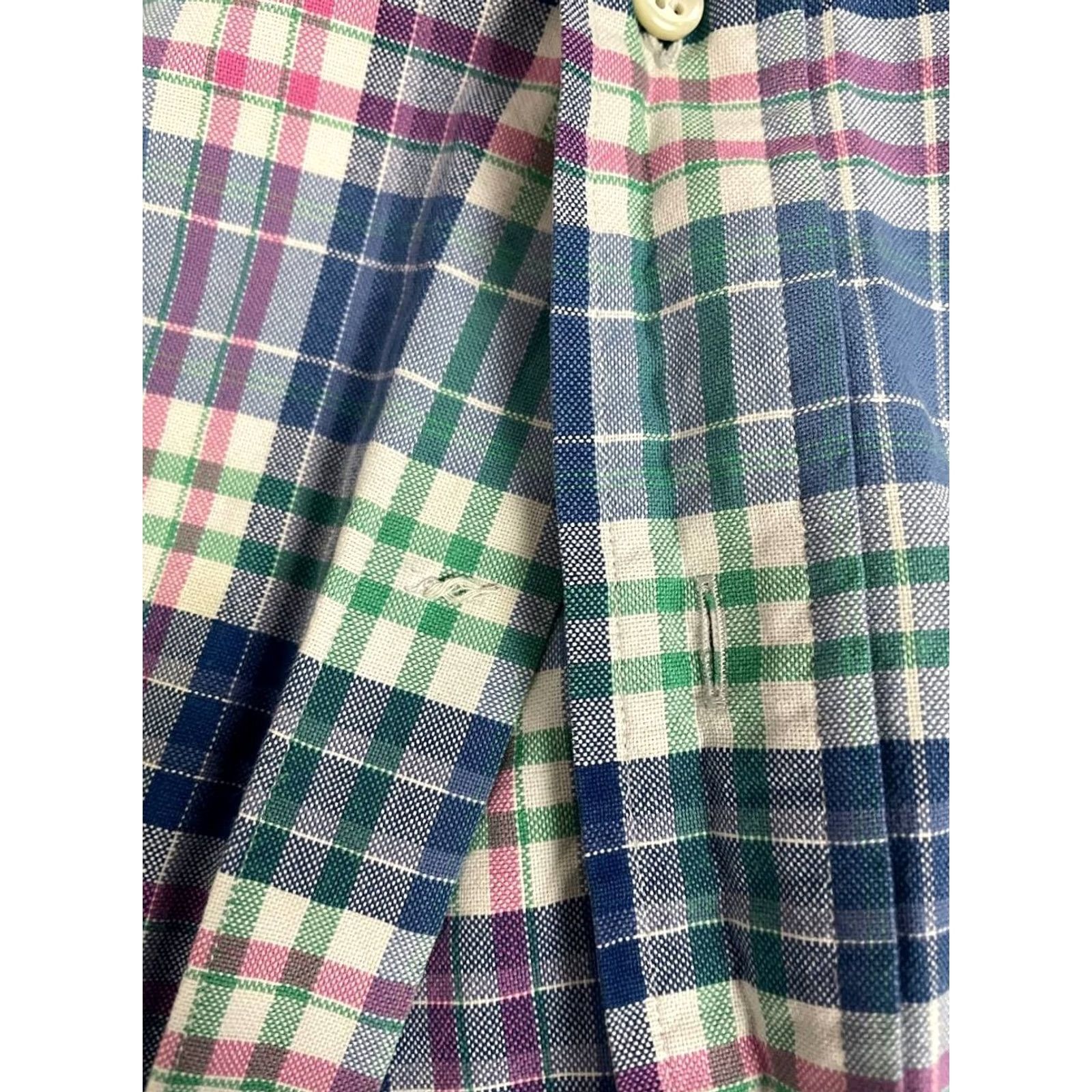 Ralph Lauren Ralph Lauren Mens Button-Down Shirt XL Blue Plaid Short Sleeve Classic Fit Size US XL / EU 56 / 4 - 6 Thumbnail