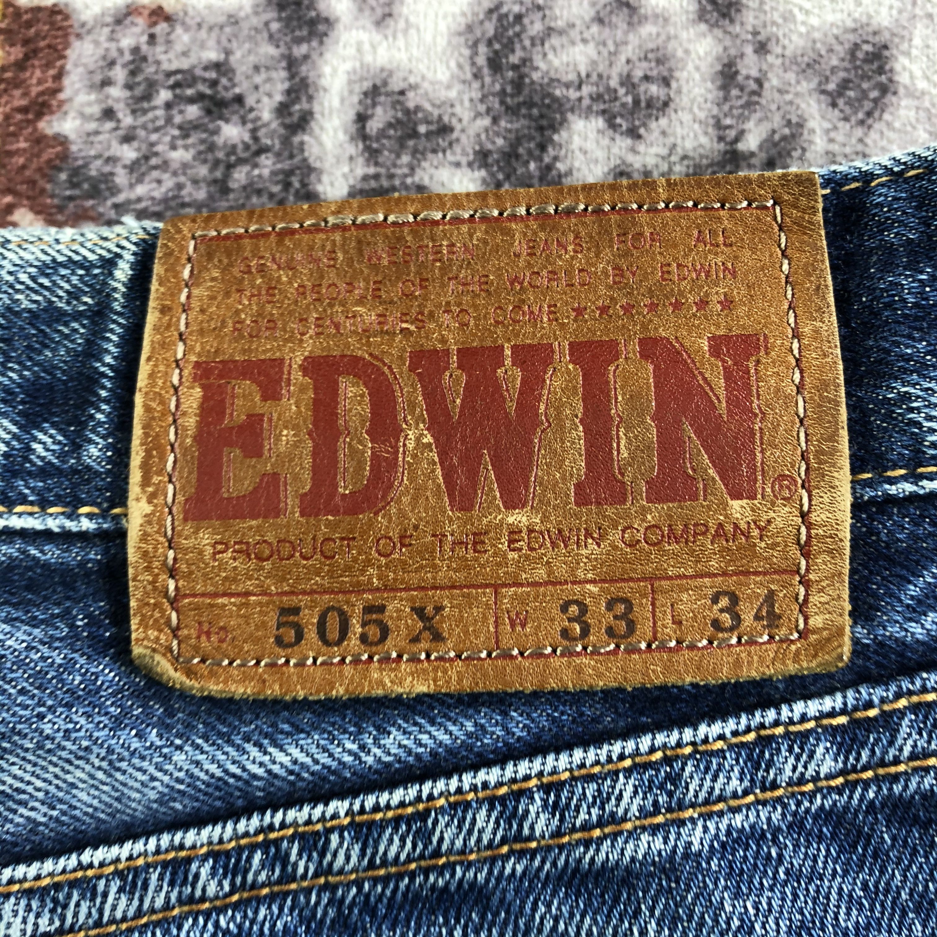 Edwin Vintage Blue Wash Edwin 505 Selvedge Jeans-JM3619 Size US 35 - 7 Thumbnail
