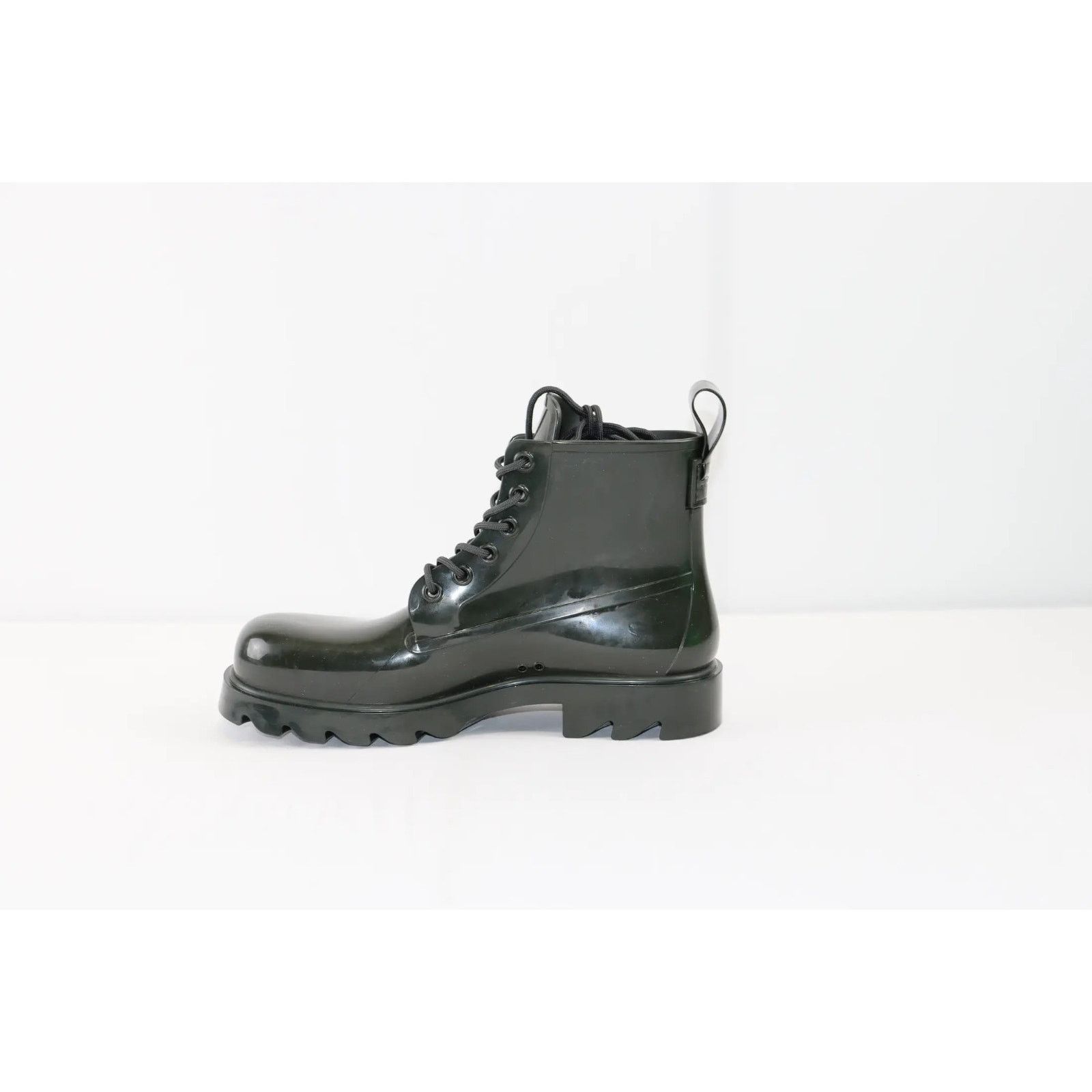 Bottega Veneta o1rshd1 Shiny Rubber Stride Ankle Boots in Bottle Green Size US 8 / EU 41 - 2 Thumbnail