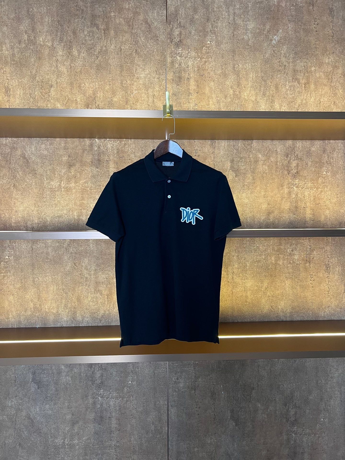 Dior × Stussy Dior x Shawn Stussy Polo Shirt Black | Grailed