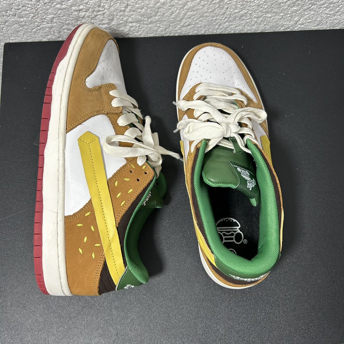 image of Vandy The Pink Burguer Dunks Low Shoes in Green/Brown, Men's (Size 10)