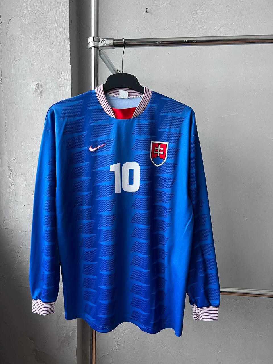 Nike 1996 SLOVAKIA #10 HOME MATCH WORN/ISSUED SOCCER JERSEY SHIRT Size US XL / EU 56 / 4 - 2 Thumbnail
