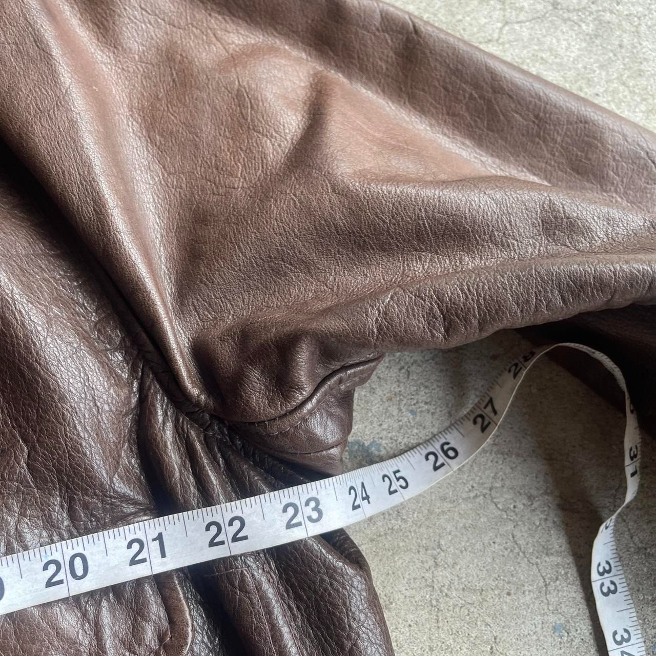 Vintage Vintage 90s Brown A-2 Military Brown Leather Jacket Size US L / EU 52-54 / 3 - 5 Thumbnail