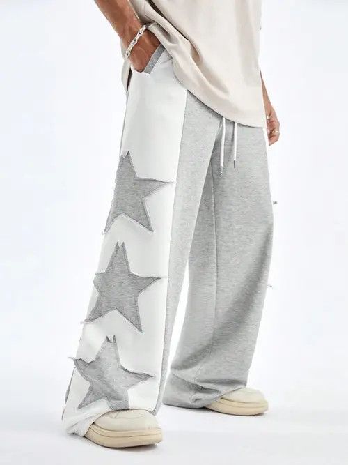 Designer Baggy wide leg sweatpants Long Y2K star Size US 32 / EU 48 - 3 Thumbnail