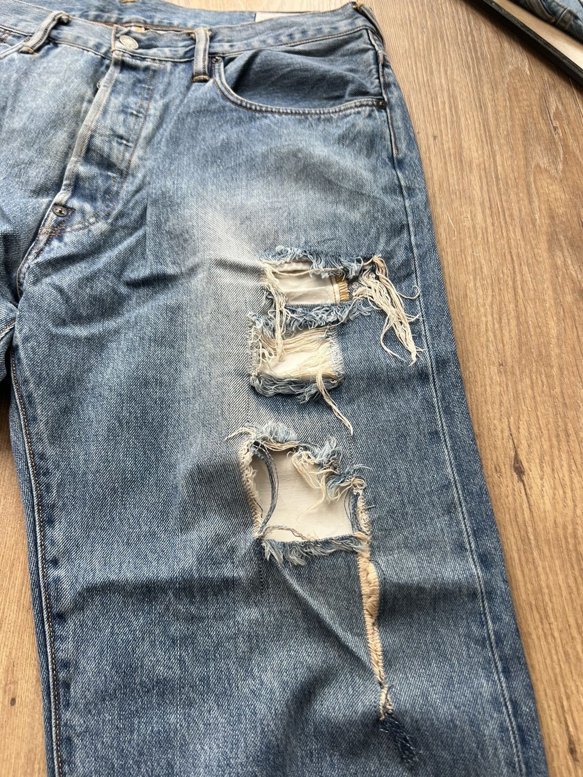 Evisu 00’s EVISU SELVEDGE DAICOCK RIPPED BANDANA JORTS RARE Y2K Size US 36 / EU 52 - 5 Thumbnail