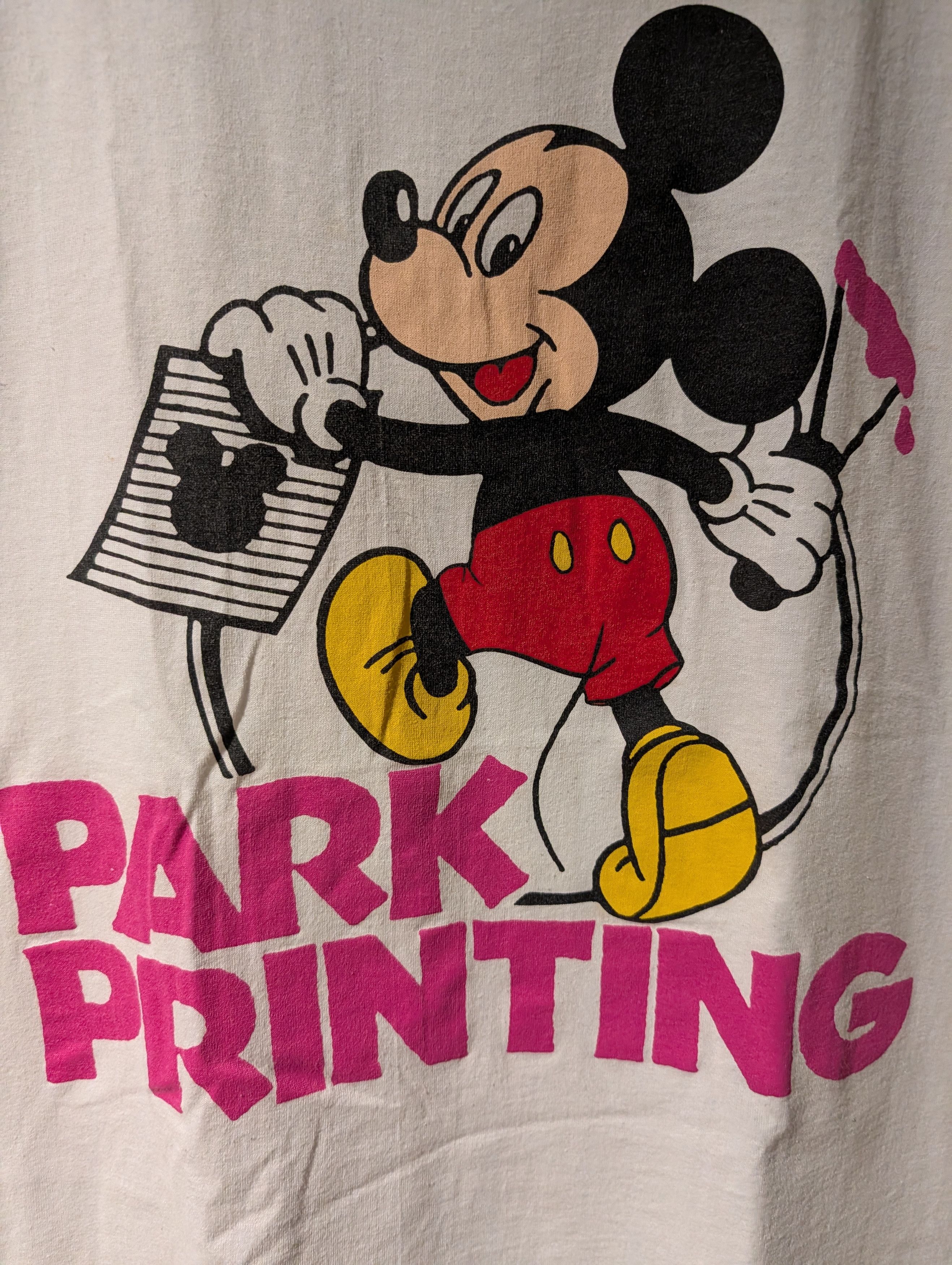 Disney Vintage Mickey Mouse Park Printing T-Shirt Painter RARE Size US XL / EU 56 / 4 - 2 Thumbnail