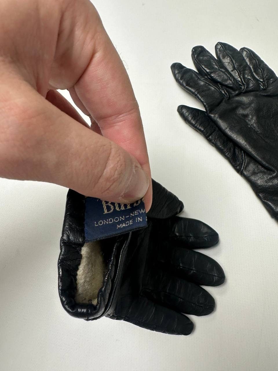Burberry 90s Burberrys Vintage Rare Leather Womens Gloves Size ONE SIZE - 7 Thumbnail