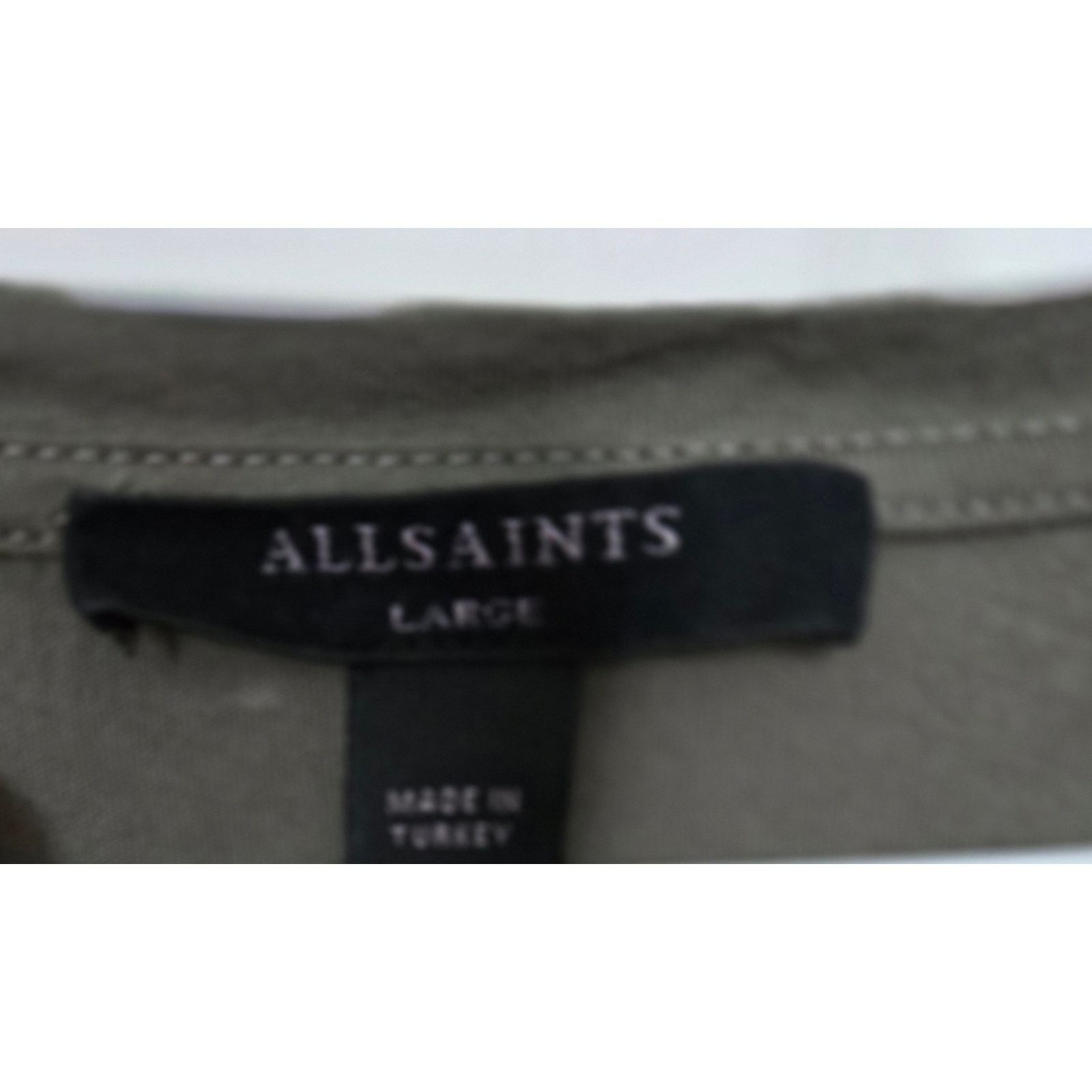 Allsaints ALLSAINTS Kay Split Tie Sleeve T Shirt Wmns LG Green V Neck Size L / US 10 / IT 46 - 4 Thumbnail