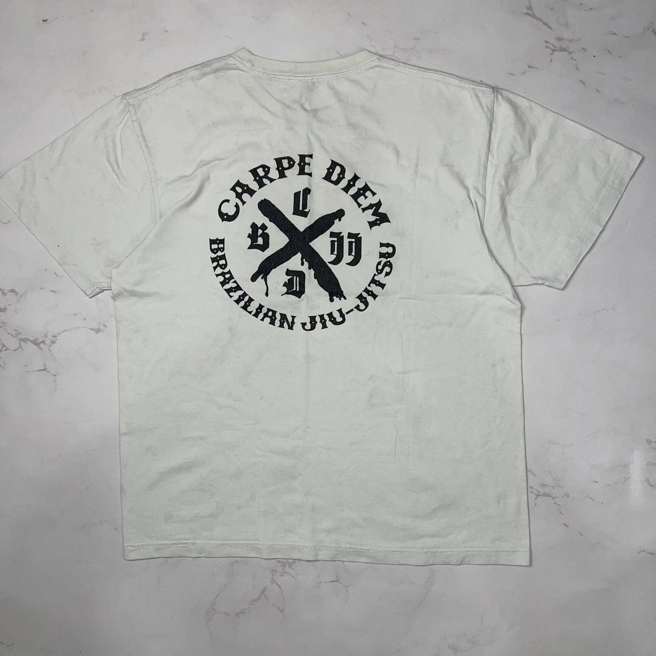 Vintage Capre Diem Brazilian Jiu-Jitsu Big Logo T Shirt White Size L Size US L / EU 52-54 / 3 - 1 Thumbnail