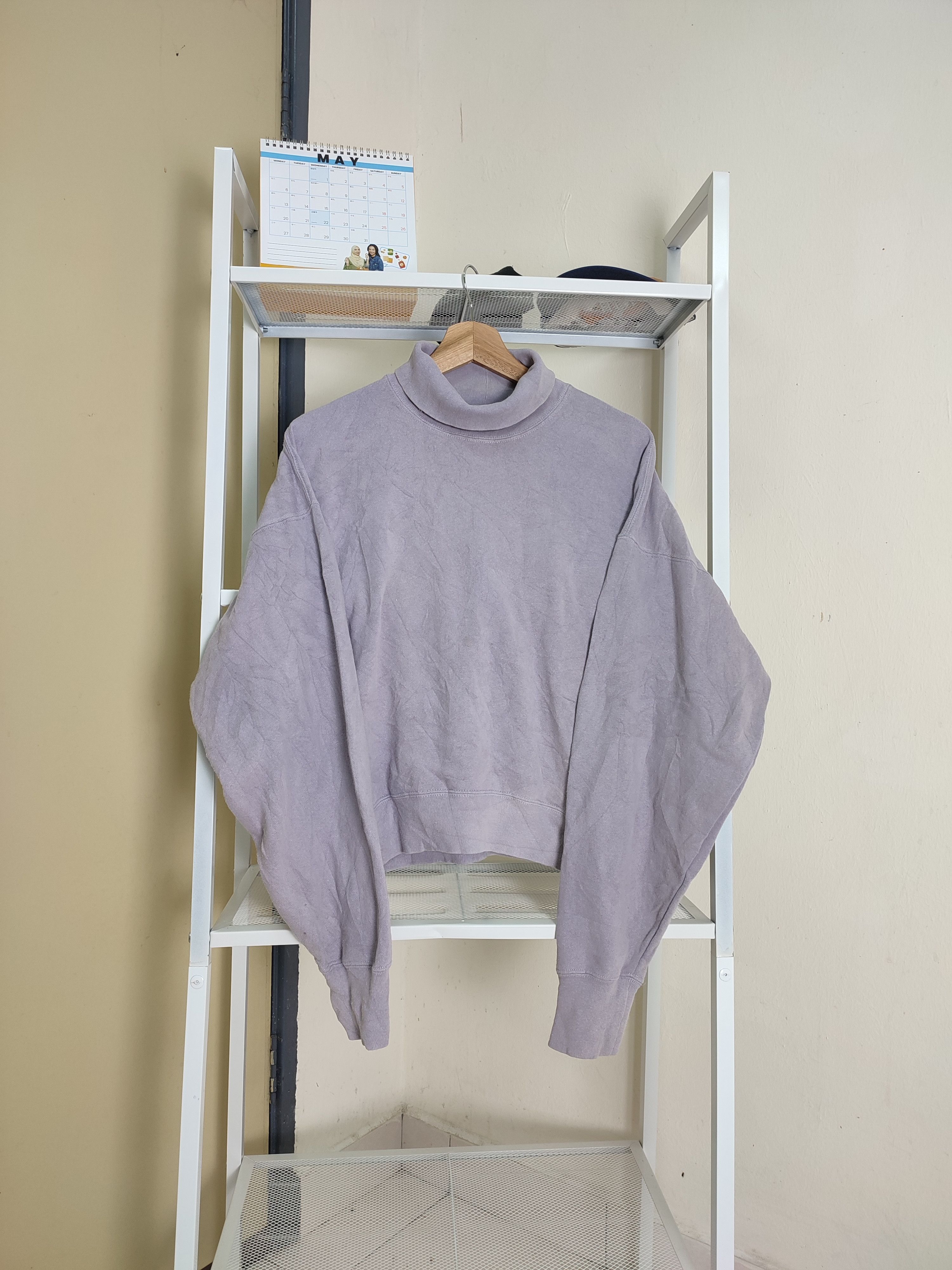 image of Vintage Coen Crop Top Sweatshirt in Purple, Women's (Size Medium)