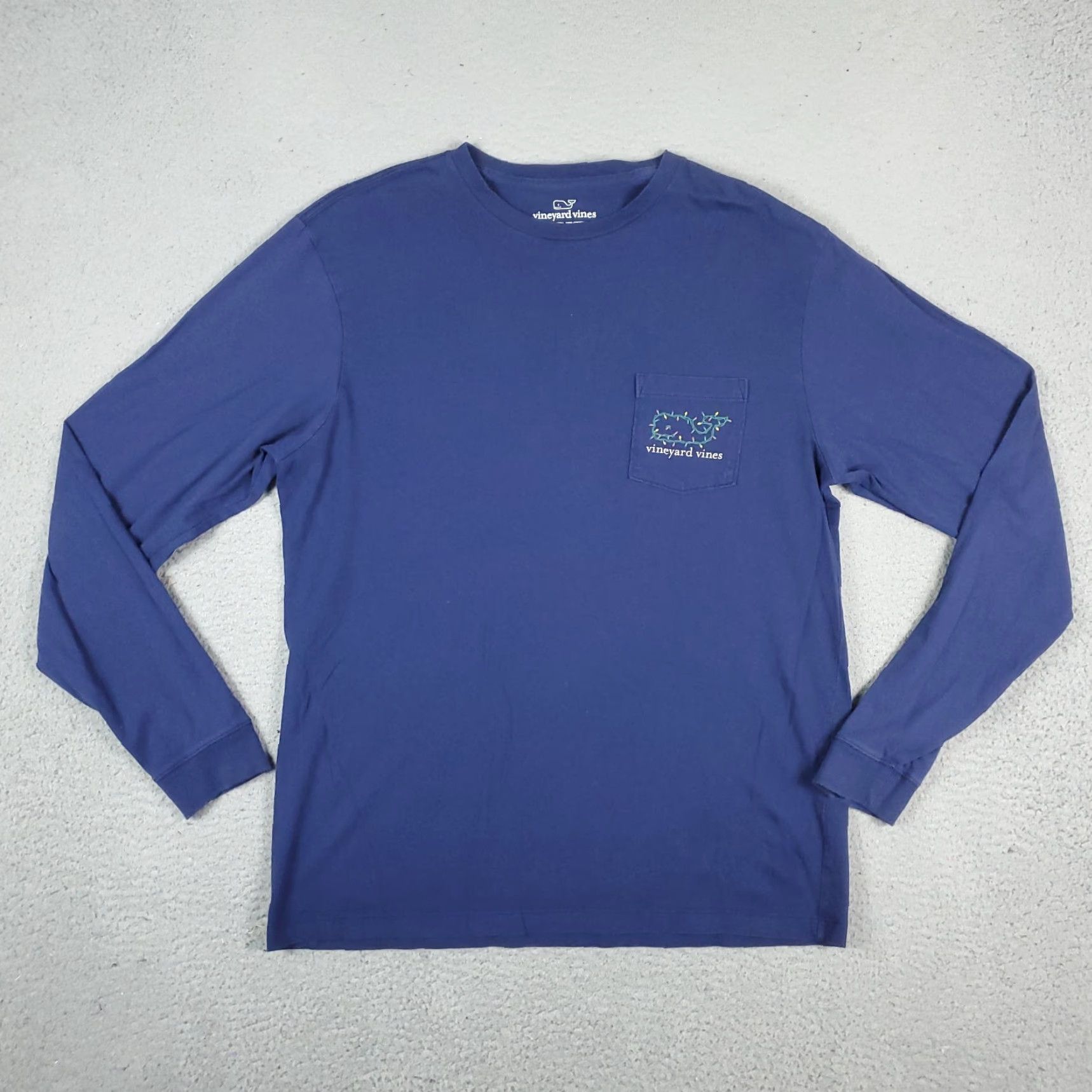 Vineyard Vines VINTAGE Vineyard Vines Happy Holidays Blue Long Sleeve T-Shirt Mens Size Small Size US S / EU 44-46 / 1 - 2 Thumbnail