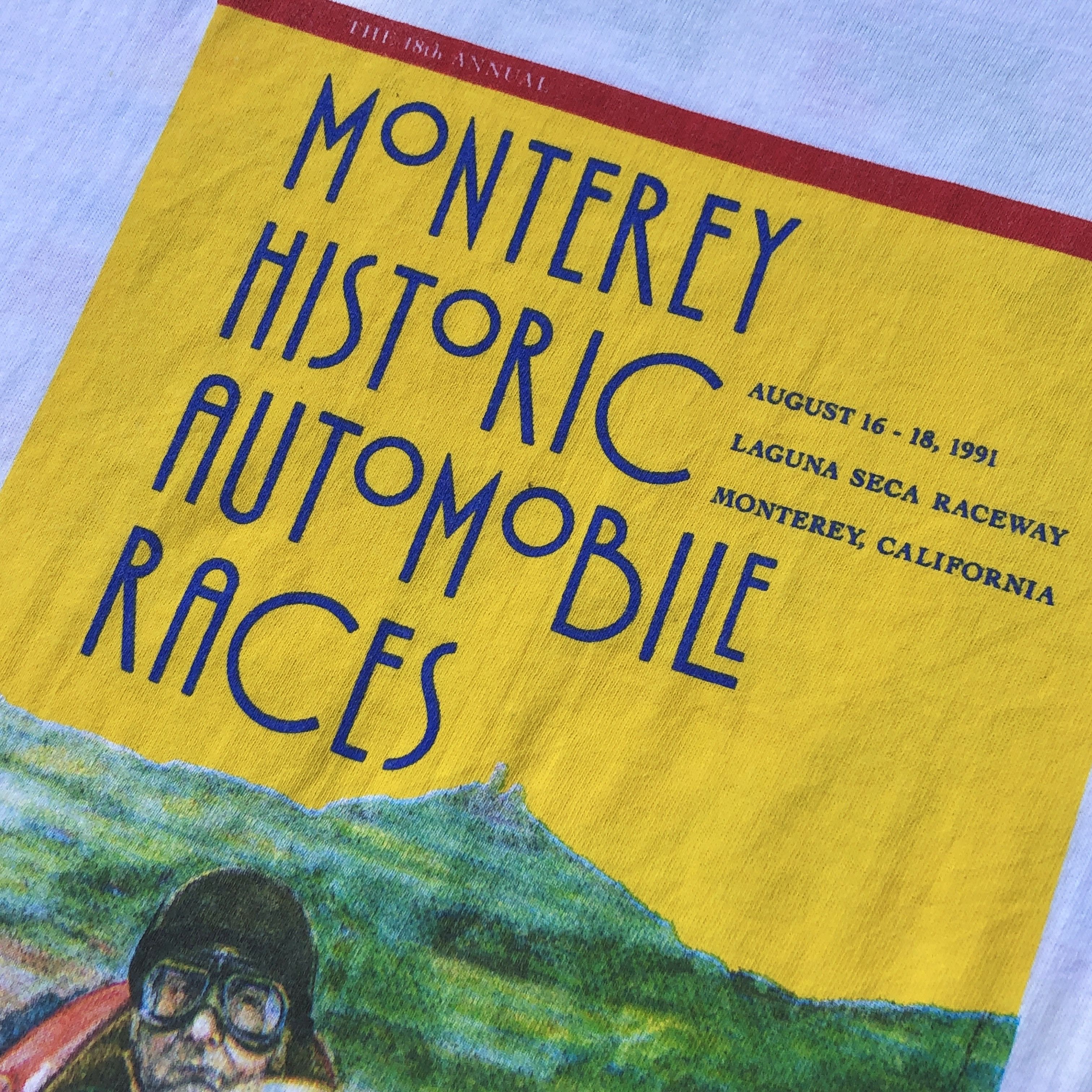 NASCAR Vintage 90s Monterey Historic Automobile Races T-shirt Size US XL / EU 56 / 4 - 13 Thumbnail