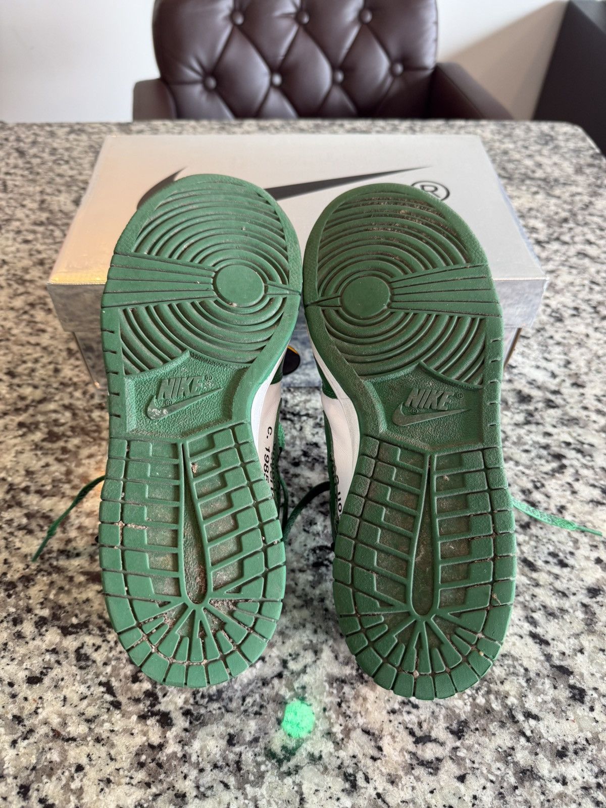 Nike × Off-White Dunk Low Off White Pine Green Size US 9 / EU 42 - 7 Thumbnail