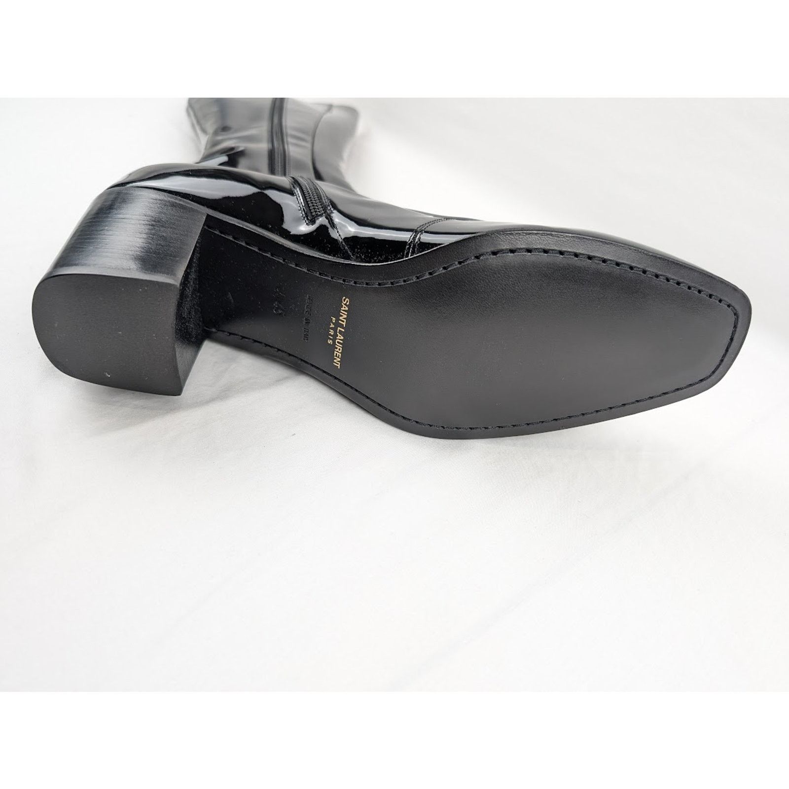 Saint Laurent Paris o1rshd1 Vernice Softy Otto 70 Zipped High Boots in Nero Size US 9.5 / EU 42-43 - 8 Thumbnail
