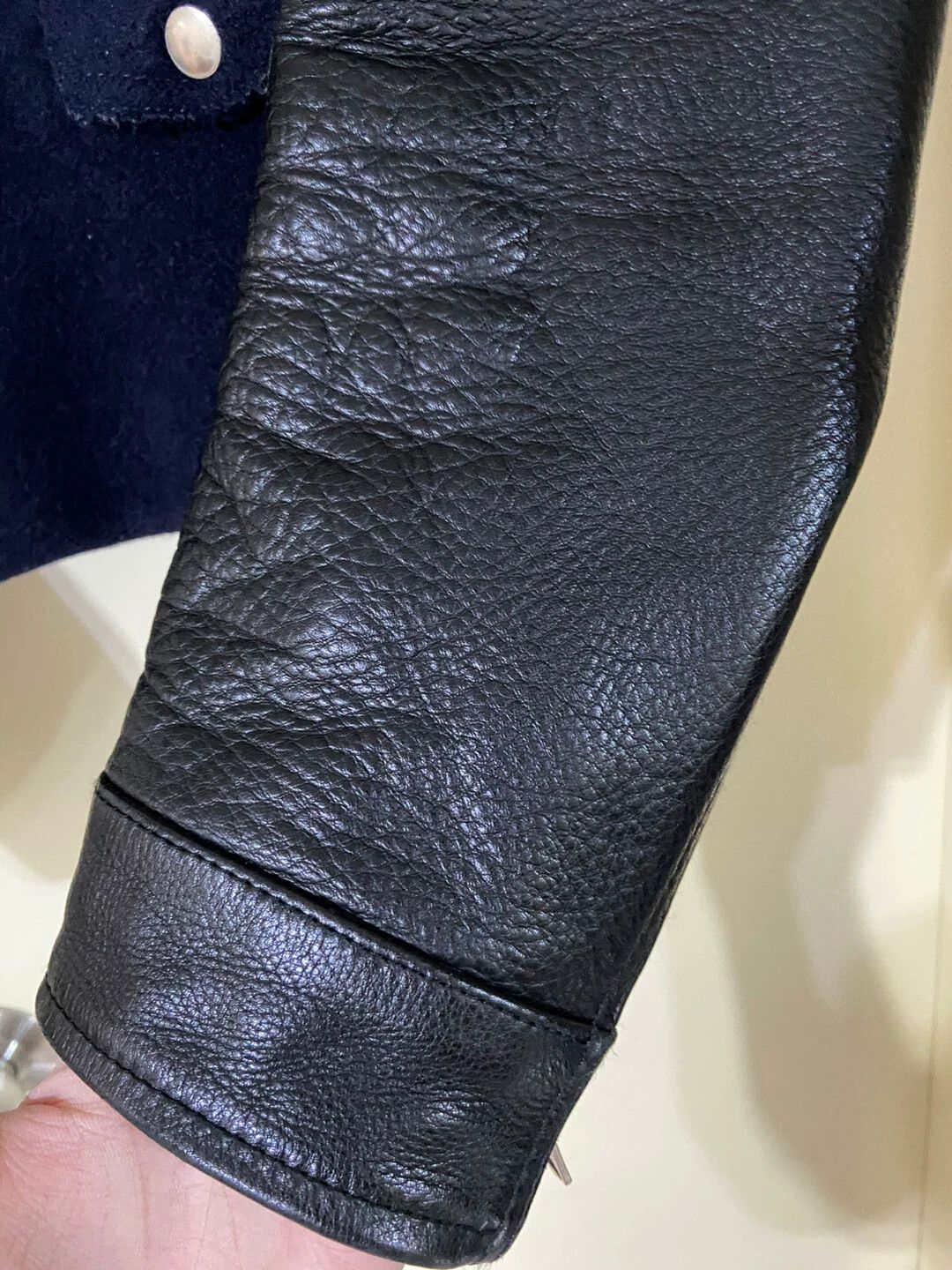 Acne Studios Acne Studios Men's Blue Leather Jacket 46 7/10 Size US S / EU 44-46 / 1 - 7 Thumbnail