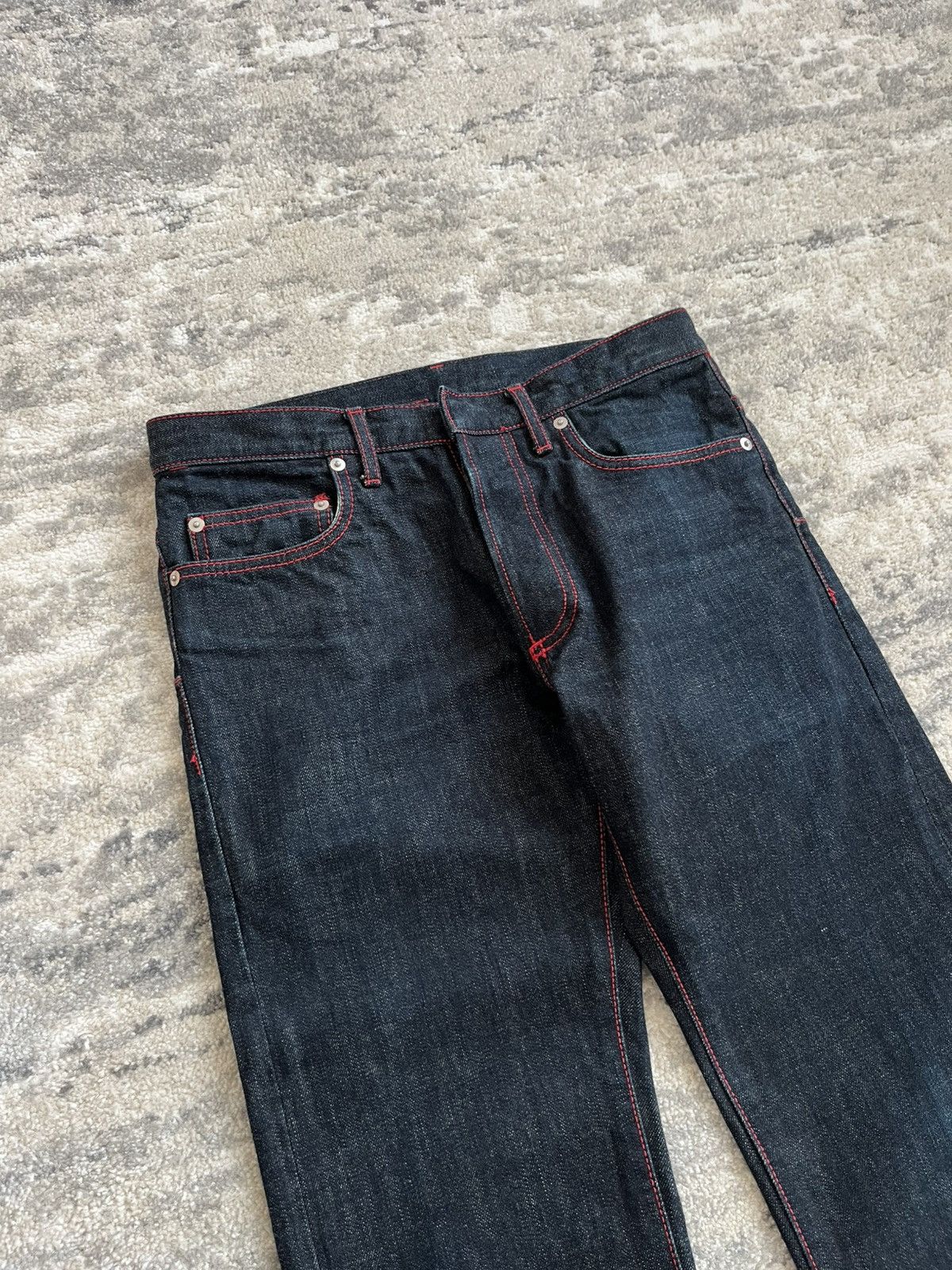 Dior dior homme ss13 red stitch denim Size US 29 - 2 Thumbnail