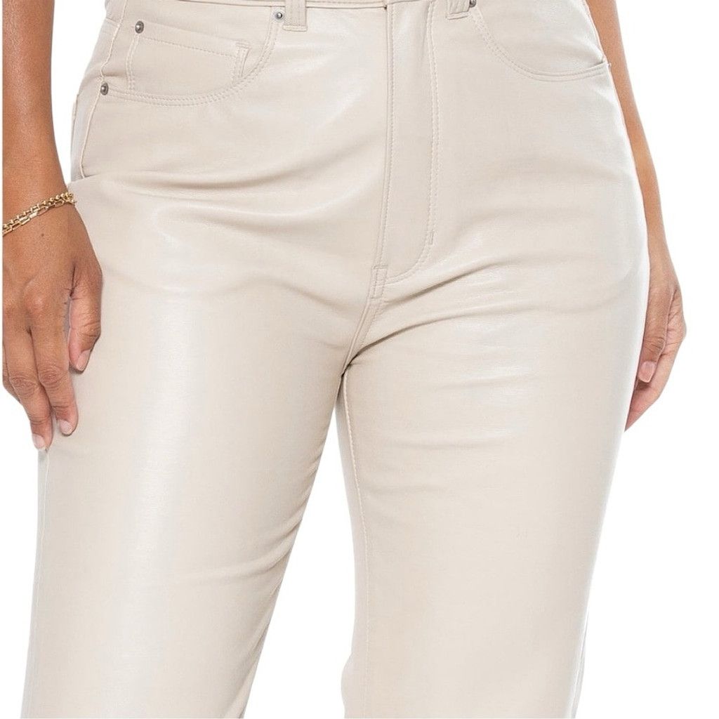 Other Blue Revival UNREAL Vegan LEATHER STRAIGHT LEG IN BONE SZ 28 Size 28" / US 6 / IT 42 - 3 Thumbnail