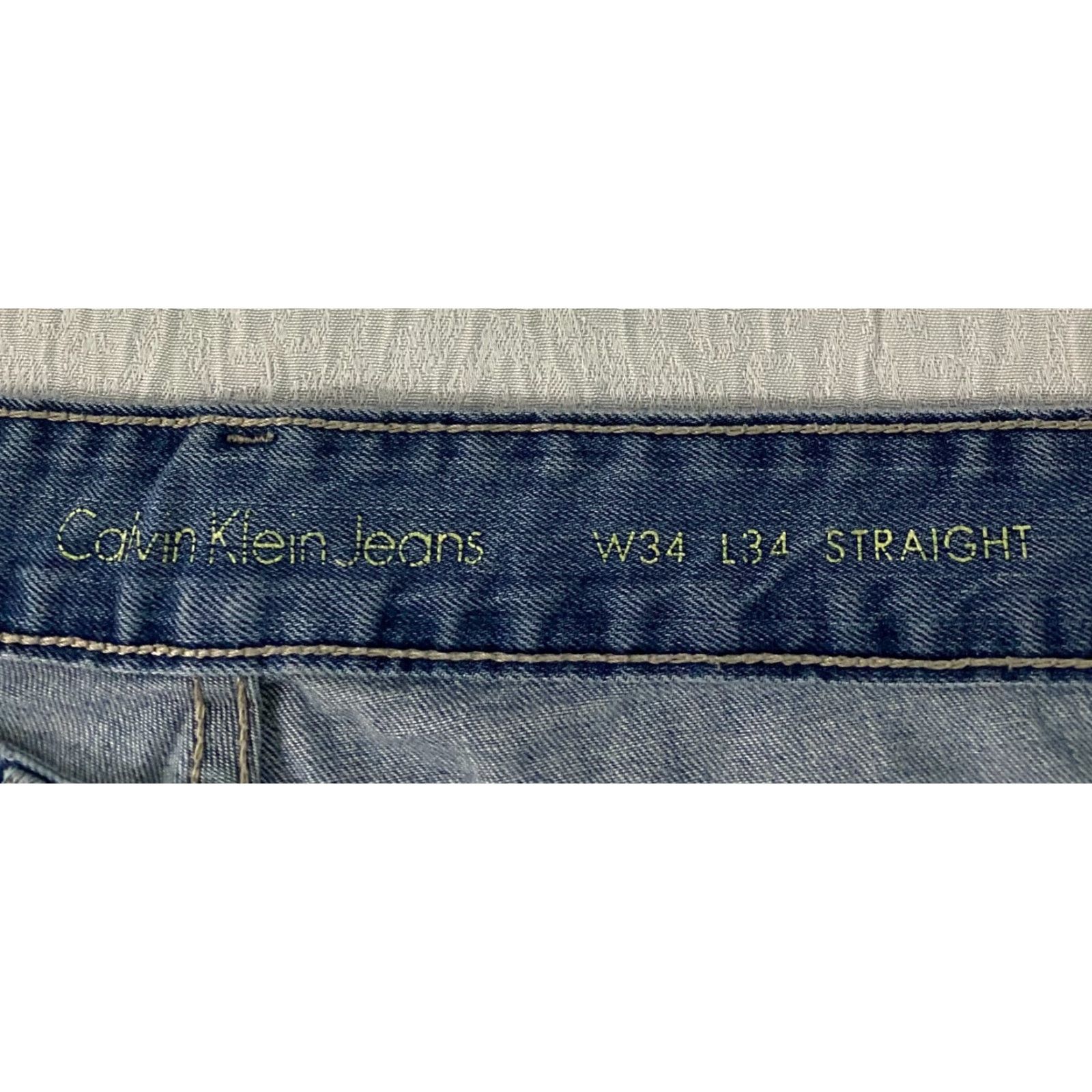 Calvin Klein Calvin Klein Jeans Mens Regular Fit 34 Jeans 34x34 Denim Blue Distressed 5-Pocket Straight Denim USA Jeans Mens Size US 34 / EU 50 - 5 Thumbnail