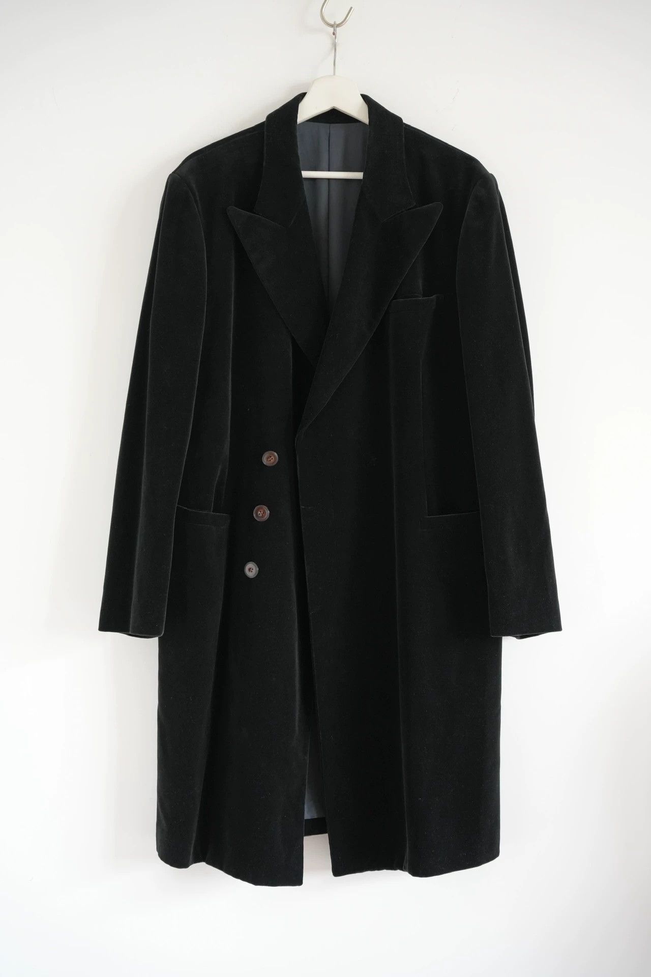 Jean Paul Gaultier JPG Asymmetrical Hidden Button Velvet Coat Sz 48 Size US M / EU 48-50 / 2 - 1 Thumbnail