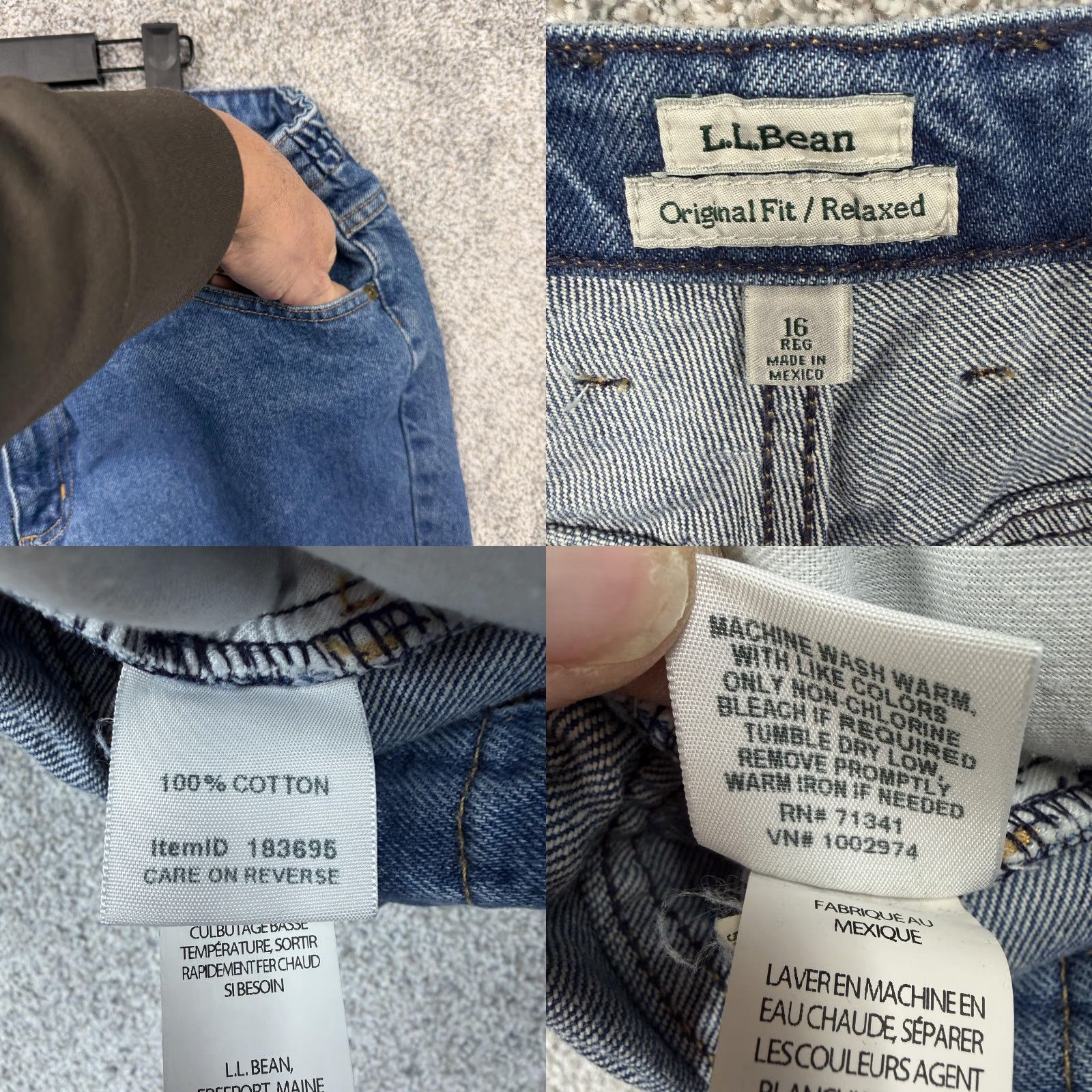 Vintage VINTAGE LL Bean Jeans Womens 16R 32x29 High Rise Relaxed Tapered 100% Cotton Blue Denim Pants Size 38" / US 16 / IT 52 - 8 Thumbnail