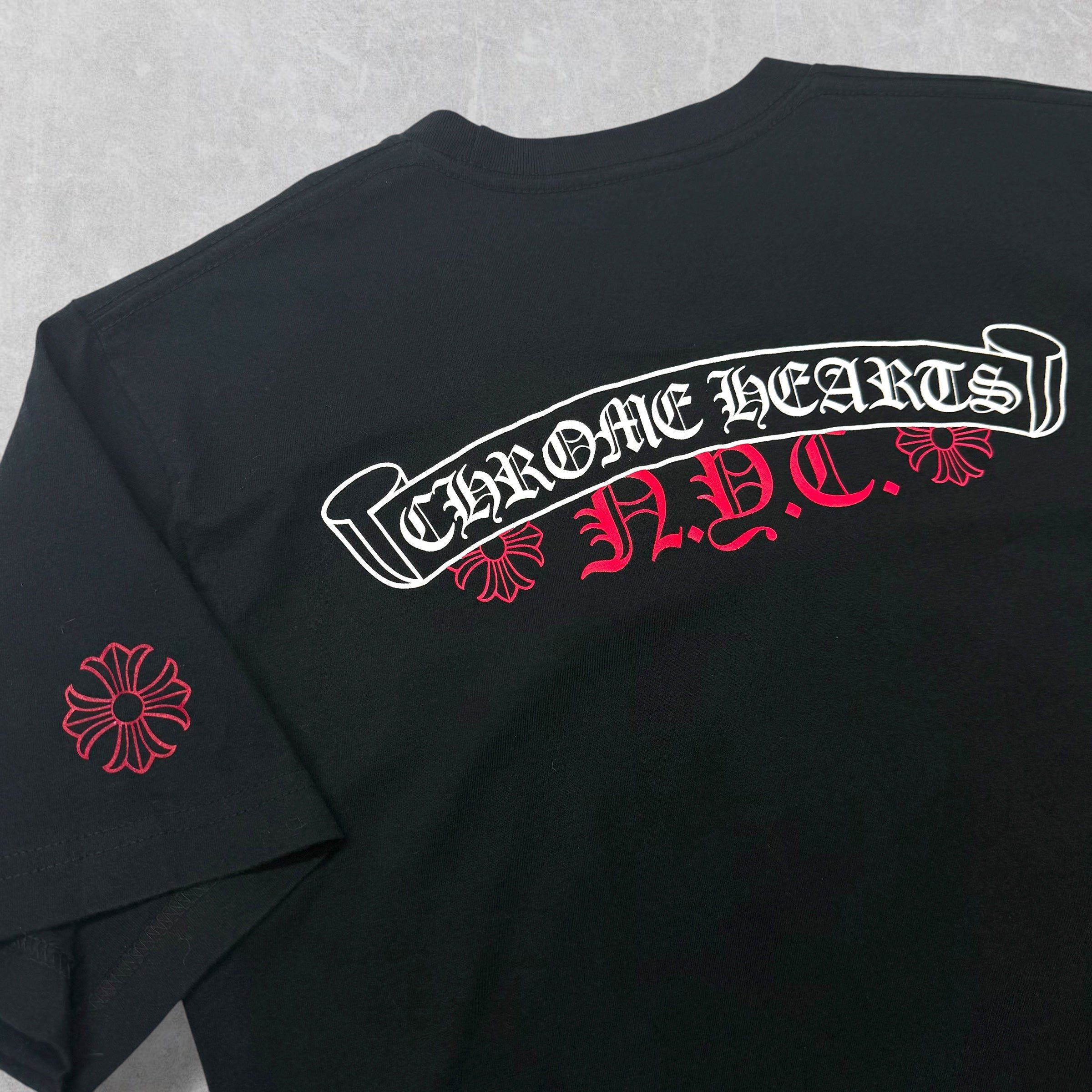 Chrome Hearts Chrome Hearts NYC Exclusive Scroll Logo Tee M Size US M / EU 48-50 / 2 - 3 Thumbnail