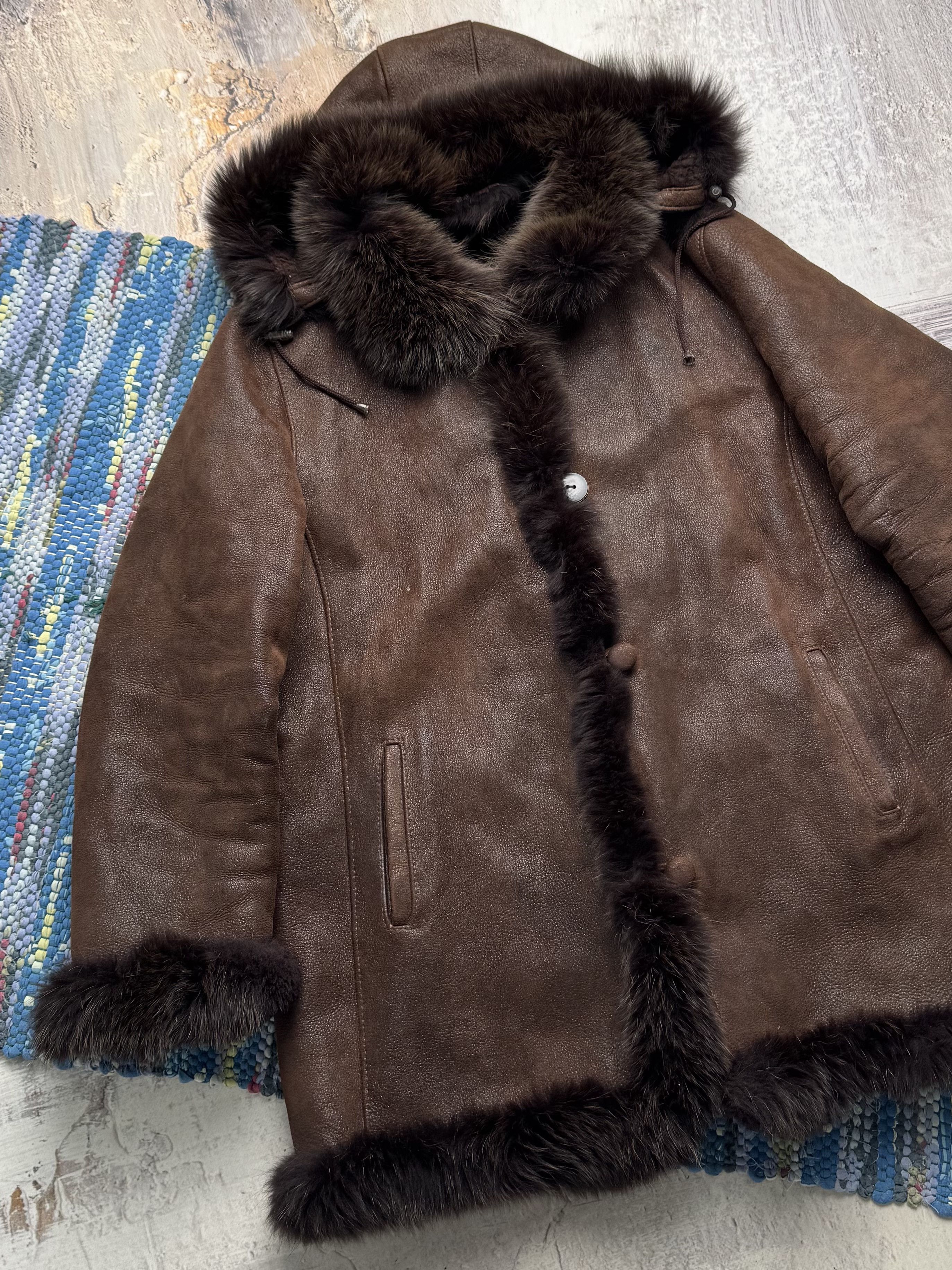 Vintage Vintage Real Sheepskin Jacket With Hood D15 Size XL / US 12-14 / IT 48-50 - 2 Thumbnail