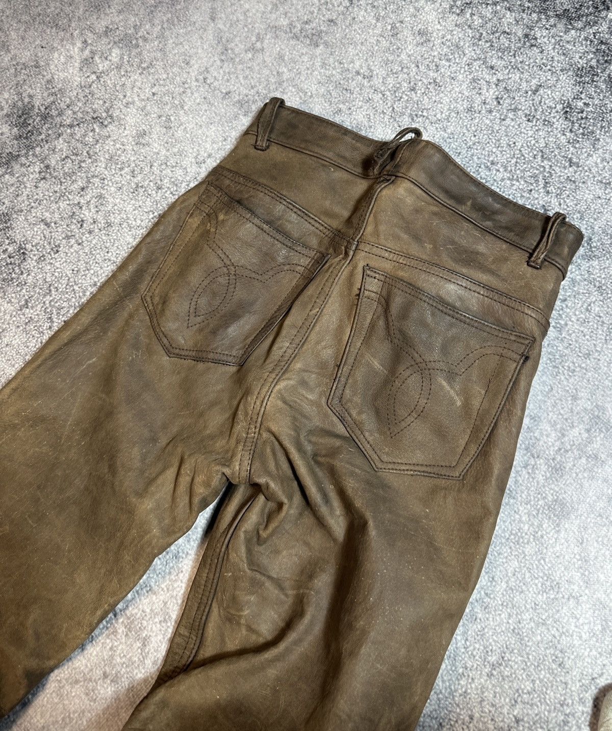 Leather Y2K Vintage Leather Pants Opium Style Alt Biker USA Rare 28 Size US 28 / EU 44 - 5 Thumbnail